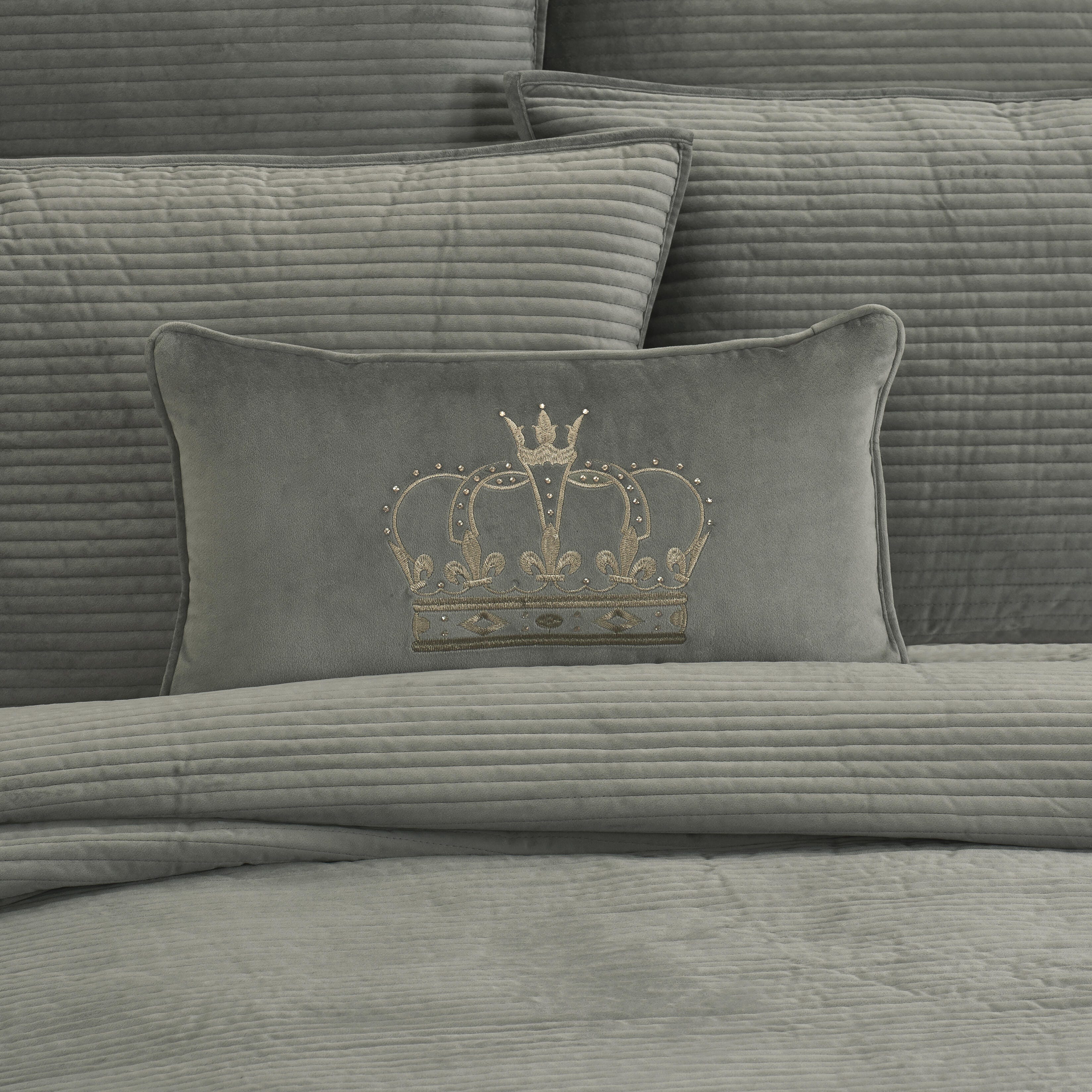 J.Queen New York Townsend Pillow Crown Boudoir, Charcoal, large