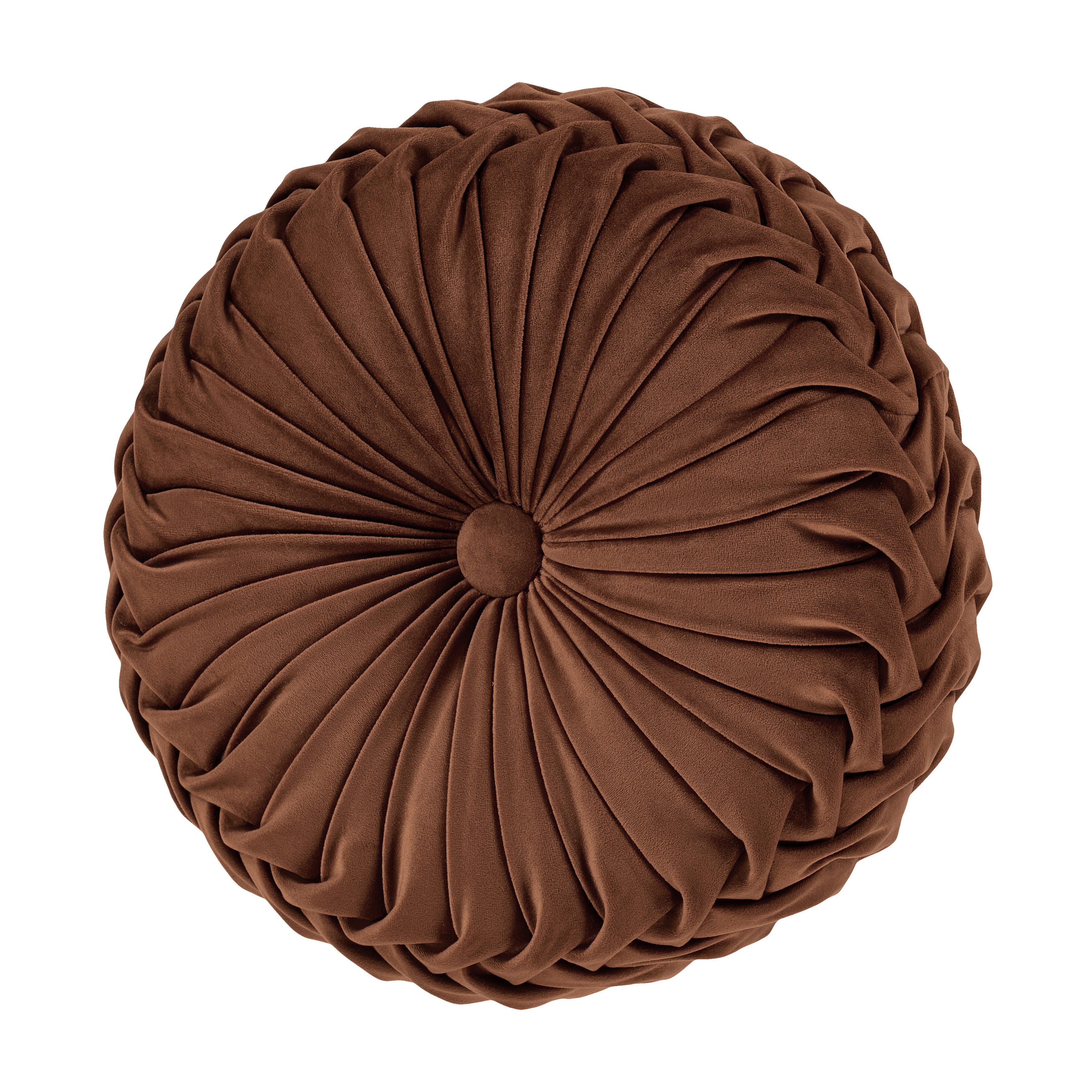 J.Queen New York Townsend Tufted Round Decorative Throw Pillow, Terracotta, large