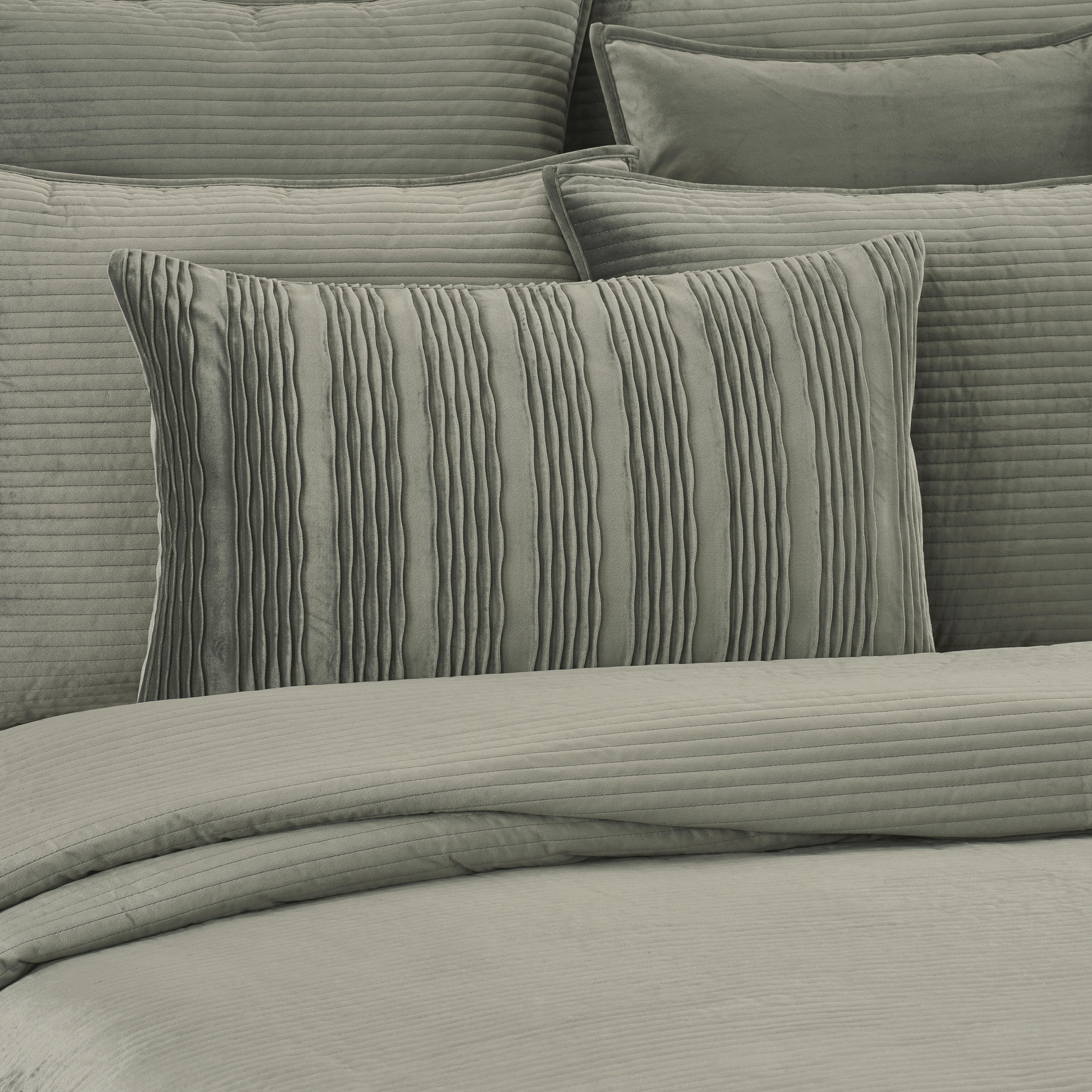 J.Queen New York Townsend Wave Pillow Lumbar Decorative Throw Pillow Cover, Charcoal, rollover
