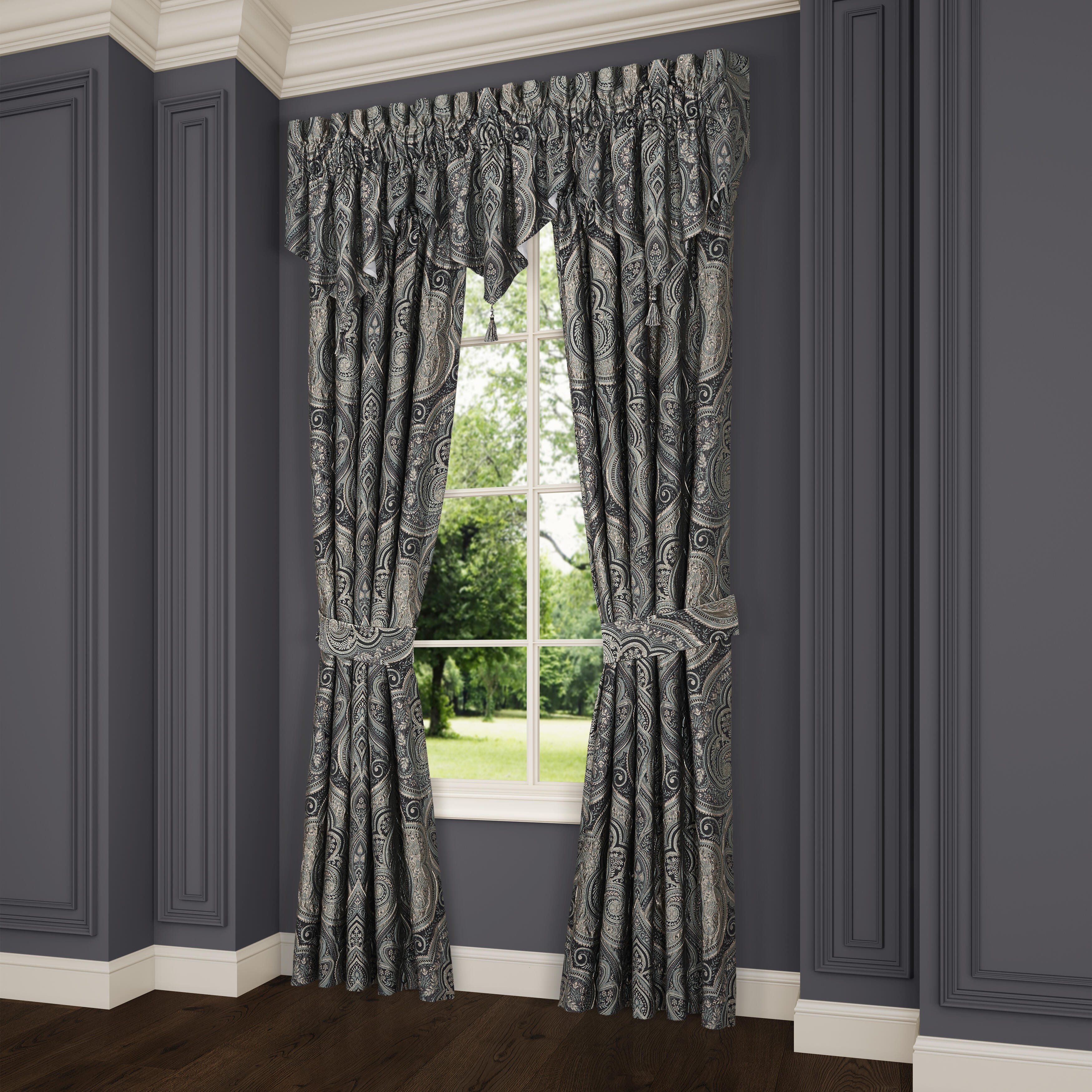 J.Queen New York Vincenzo 84" Window Panel Pair, Glacier, large