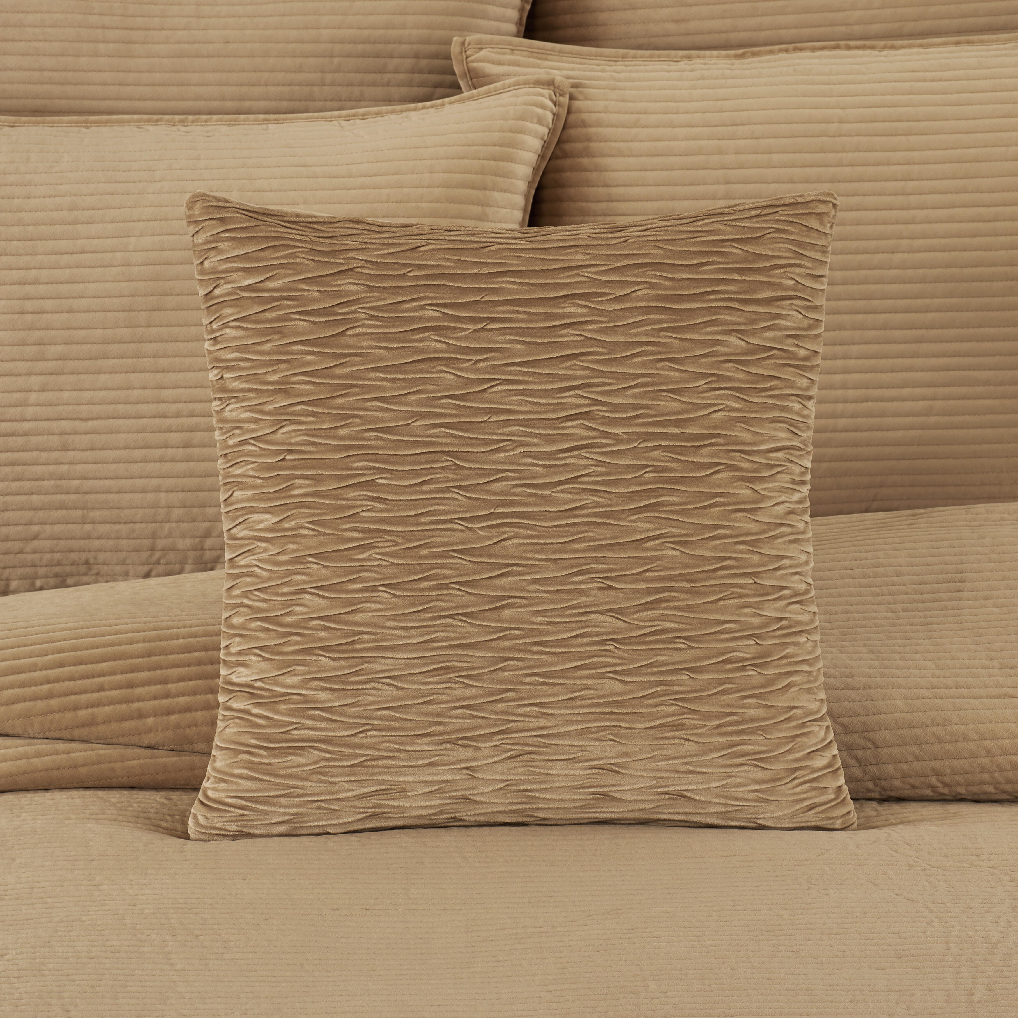 J.Queen New York Townsend Ripple Pillow 20" Square Decorative Throw Pillow Cover, Gold, rollover