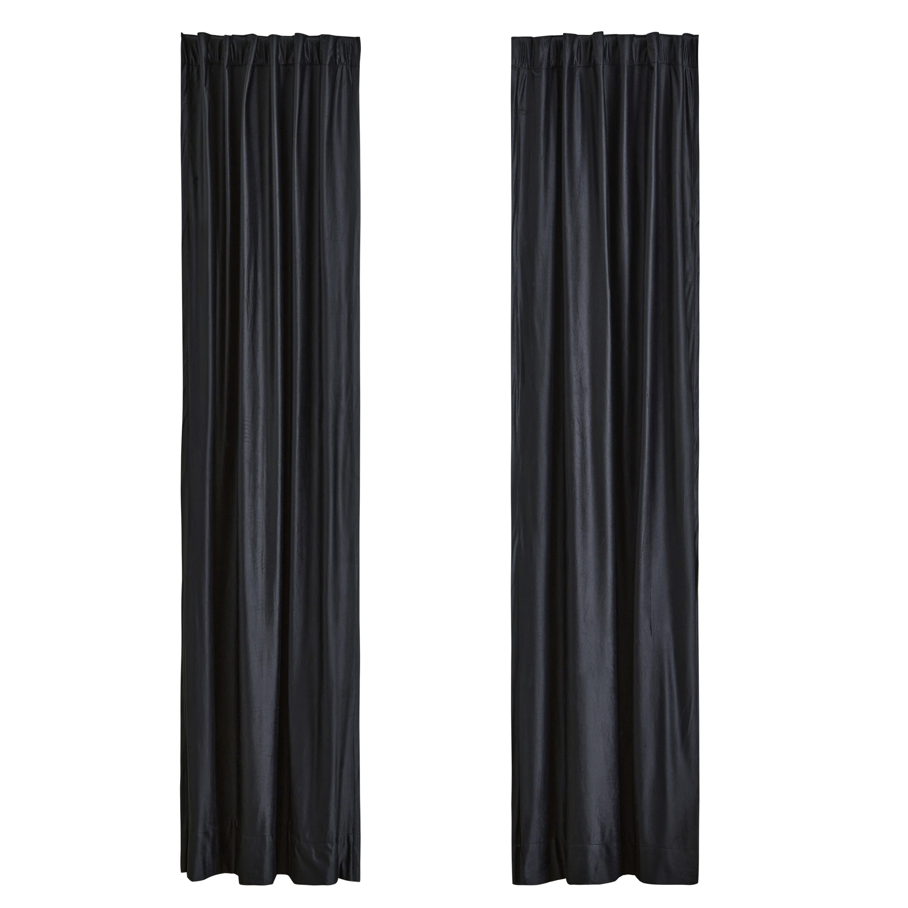 Oscar Oliver Valencia 84" Window Panel Pair, Black, rollover