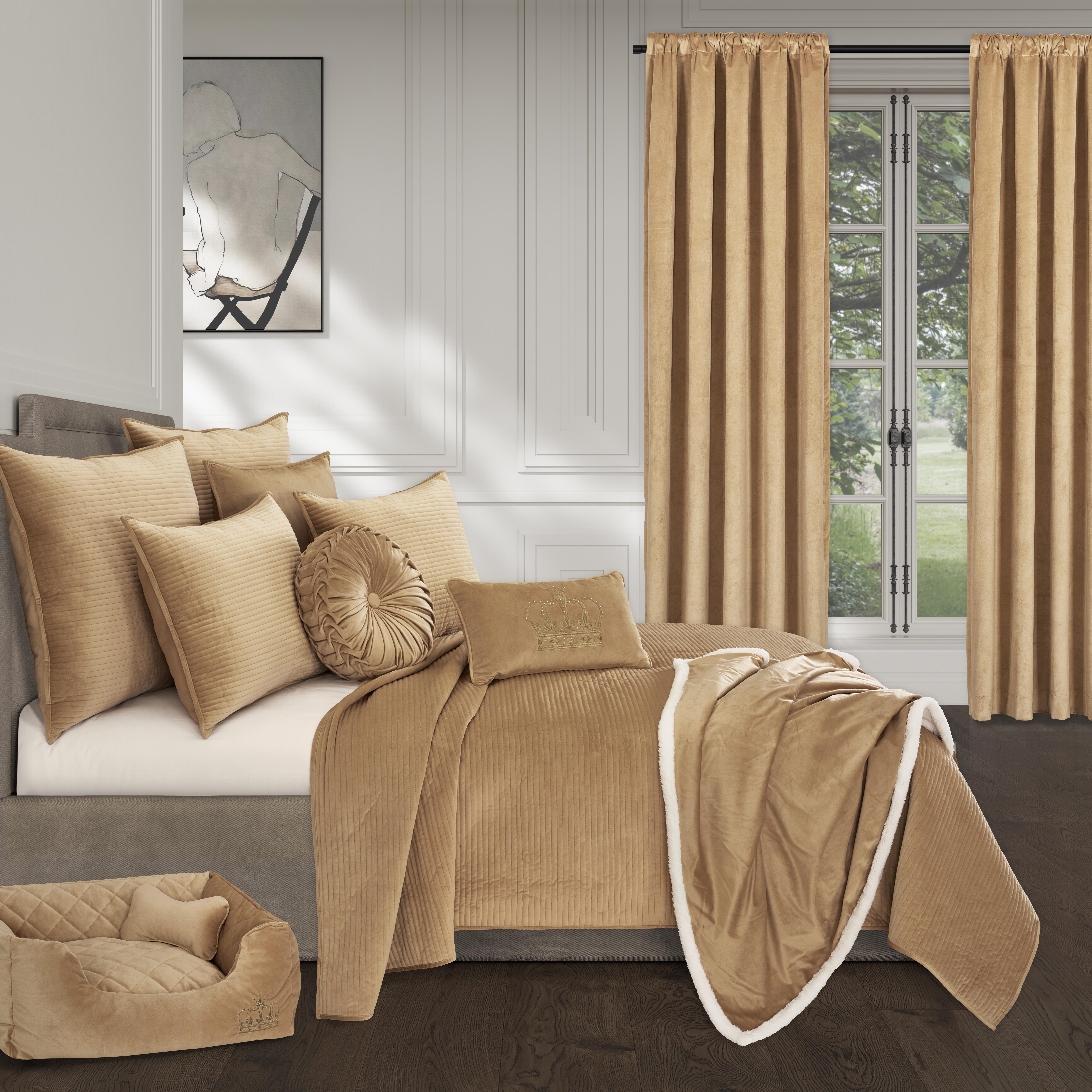 J.Queen New York Townsend Throw, Gold, large