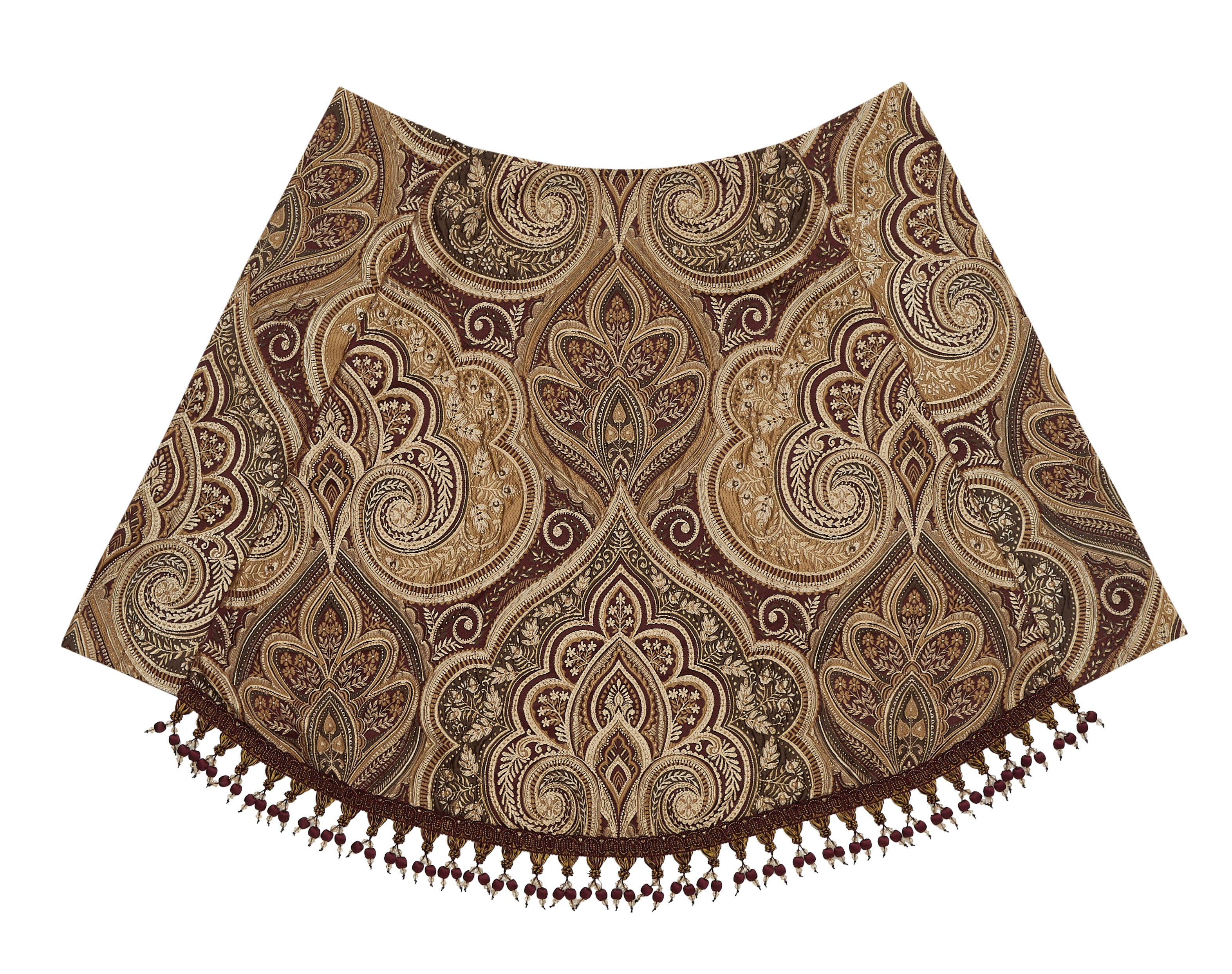 Five Queens Court Bordeaux Window Waterfall Valance, , large