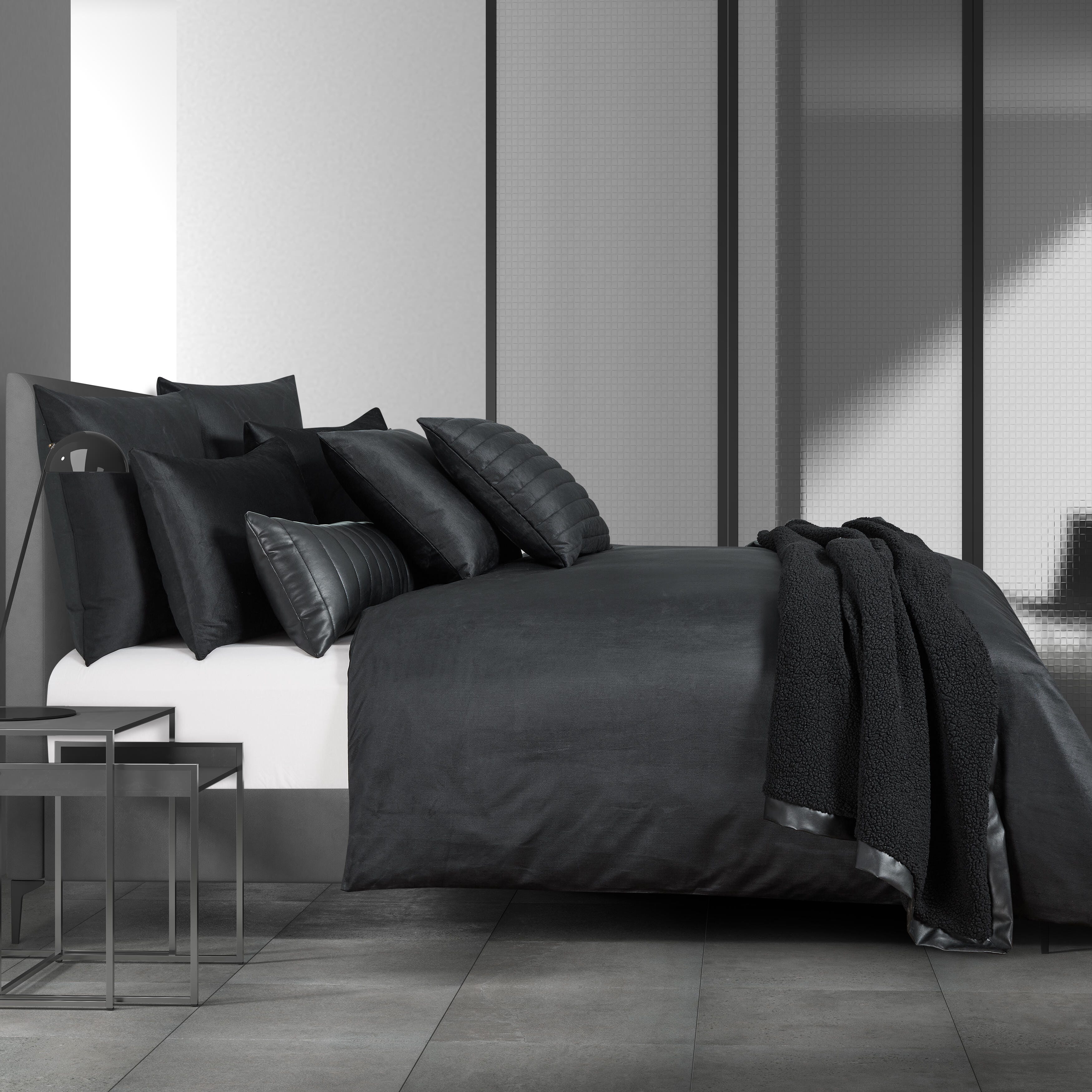 Oscar Oliver Valencia 20" Square Decorative Throw Pillow, Black, large