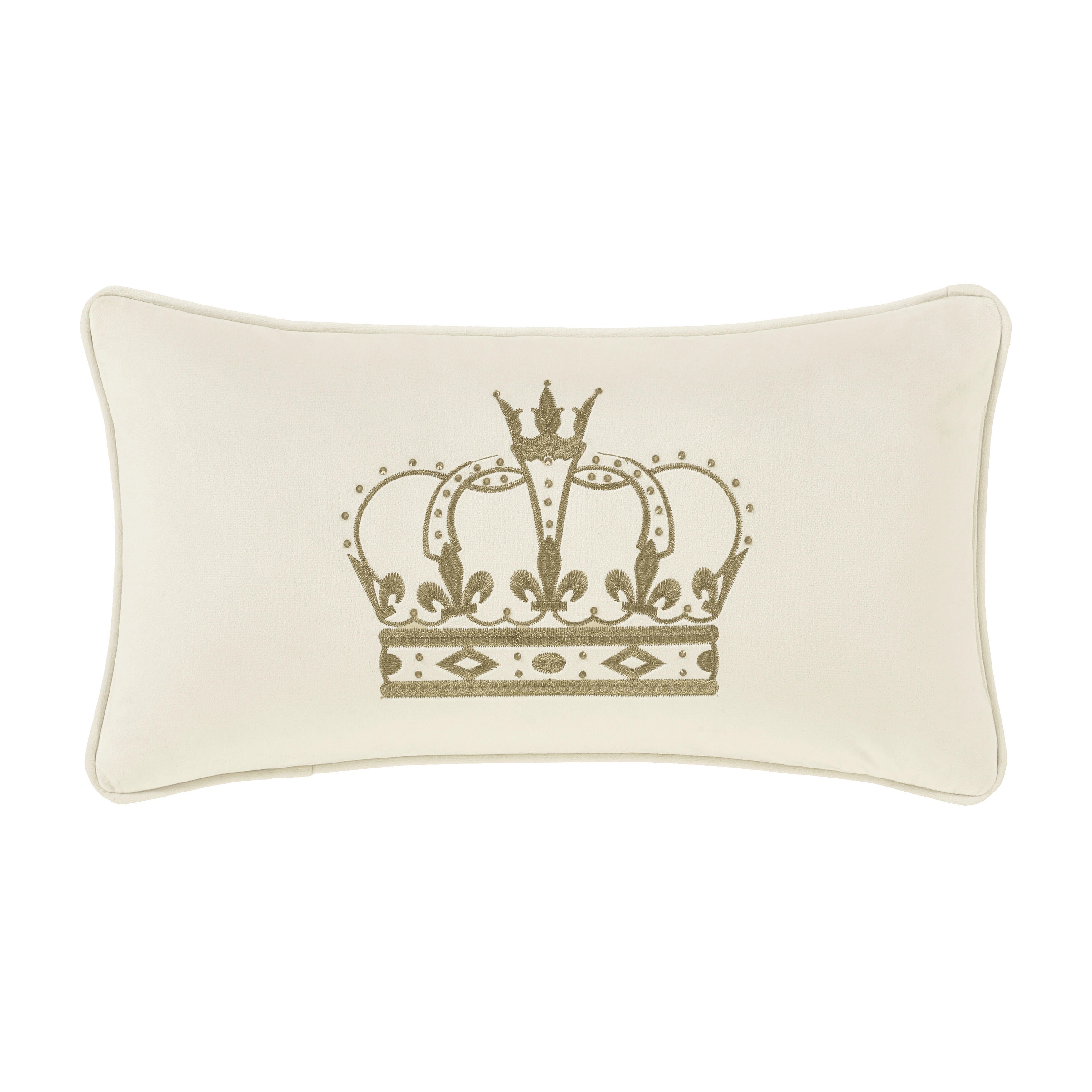 J.Queen New York Townsend Pillow Crown Boudoir, Ivory, large