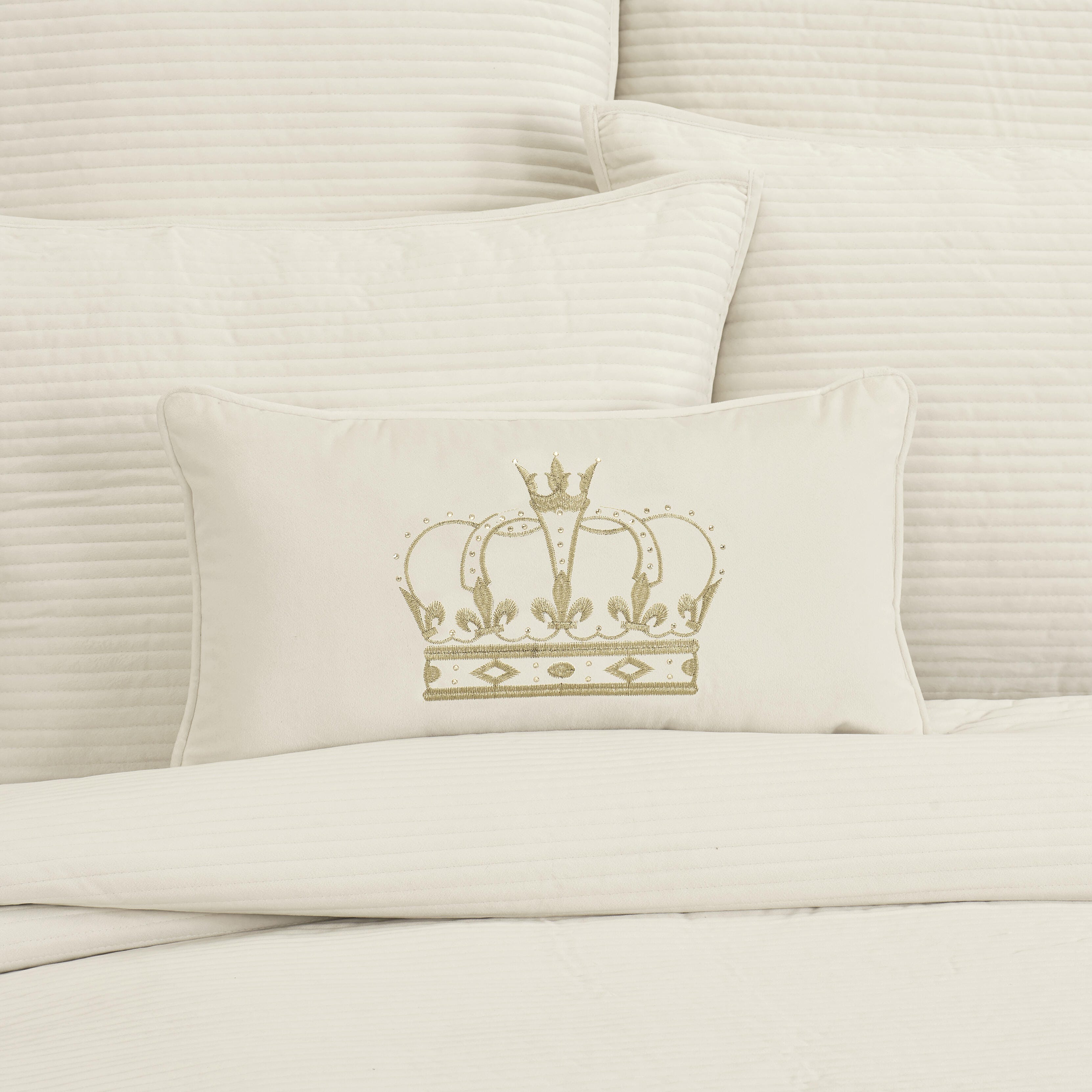 J.Queen New York Townsend Pillow Crown Boudoir, Ivory, large