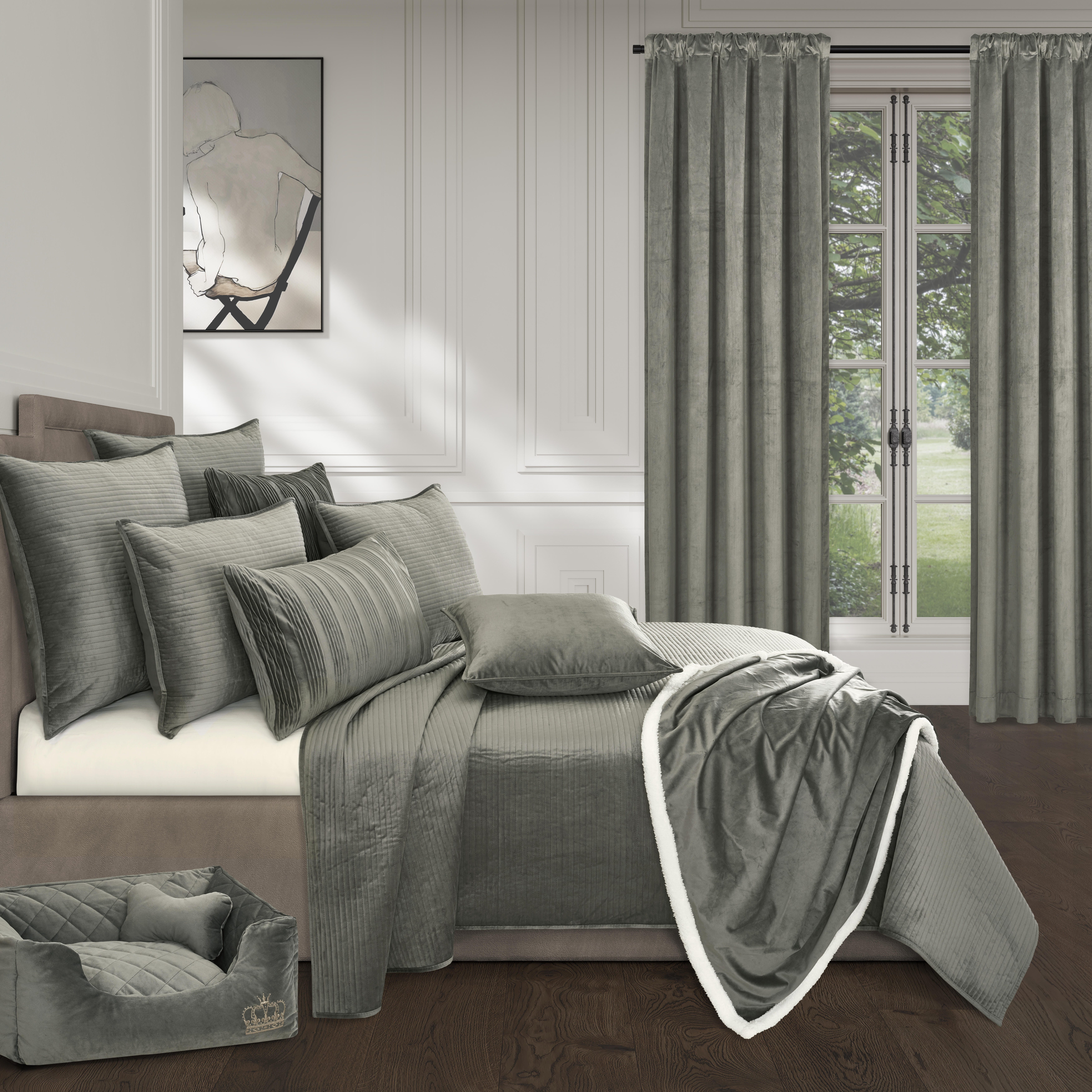 J.Queen New York Townsend Throw, Charcoal, large