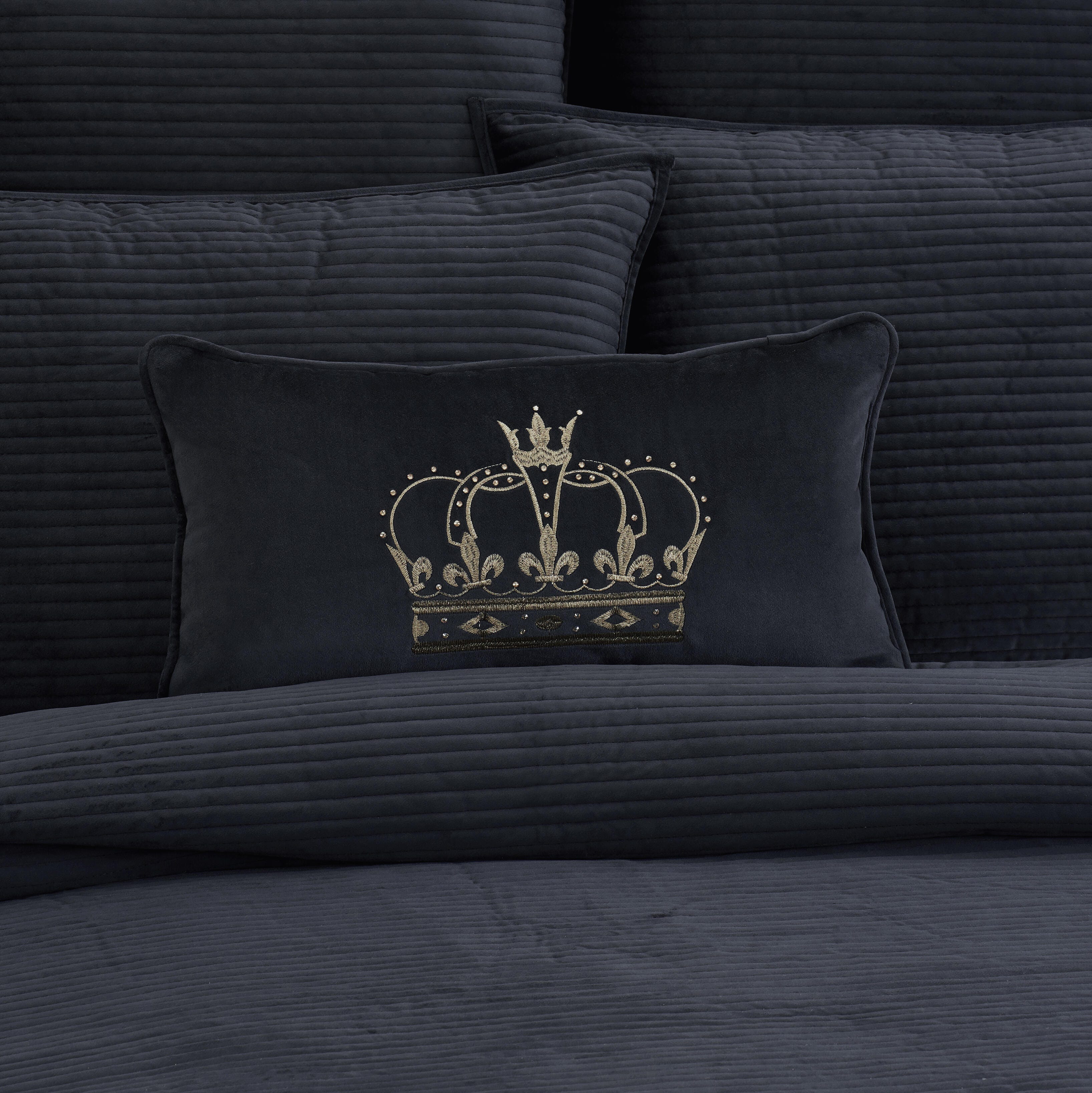 J.Queen New York Townsend Pillow Crown Boudoir, Indigo, large