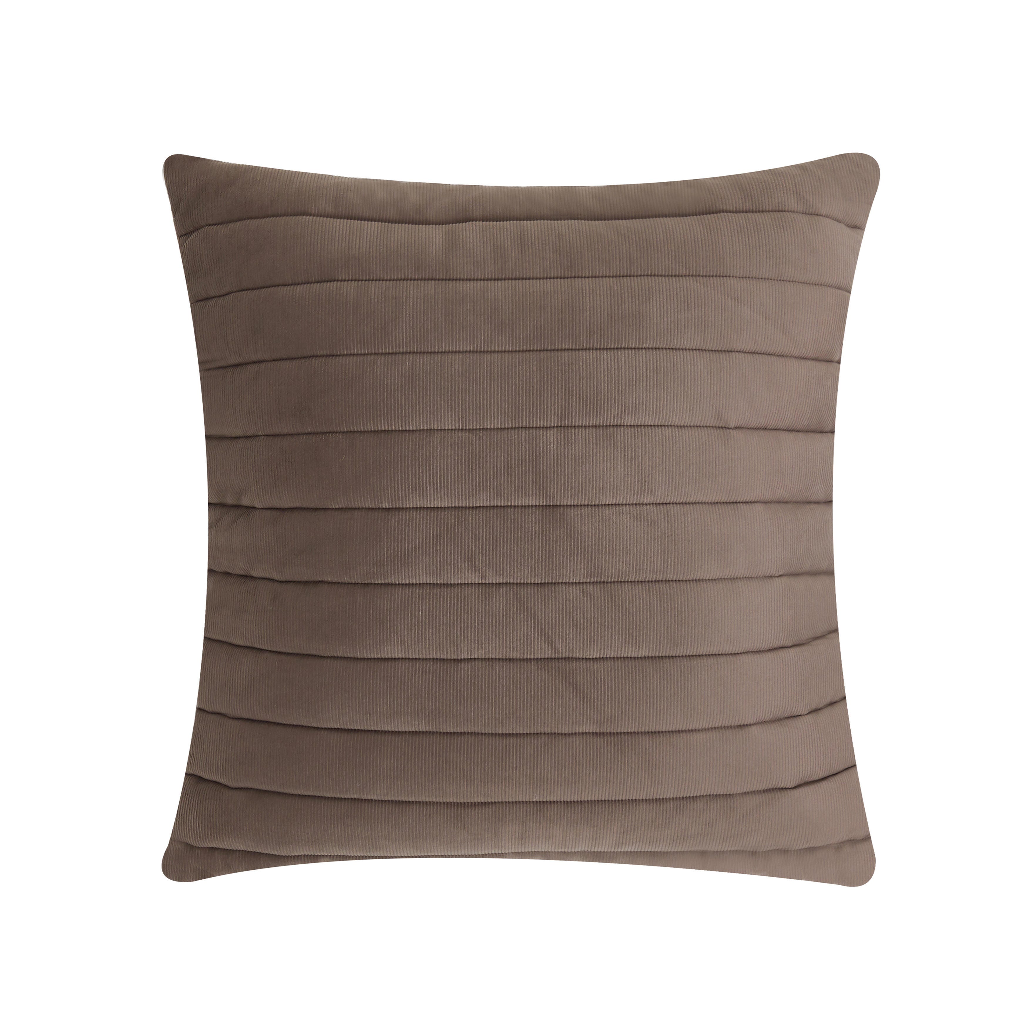 Oscar Oliver Valencia 20" Square Quilted Decorative Throw Pillow, Mocha, large