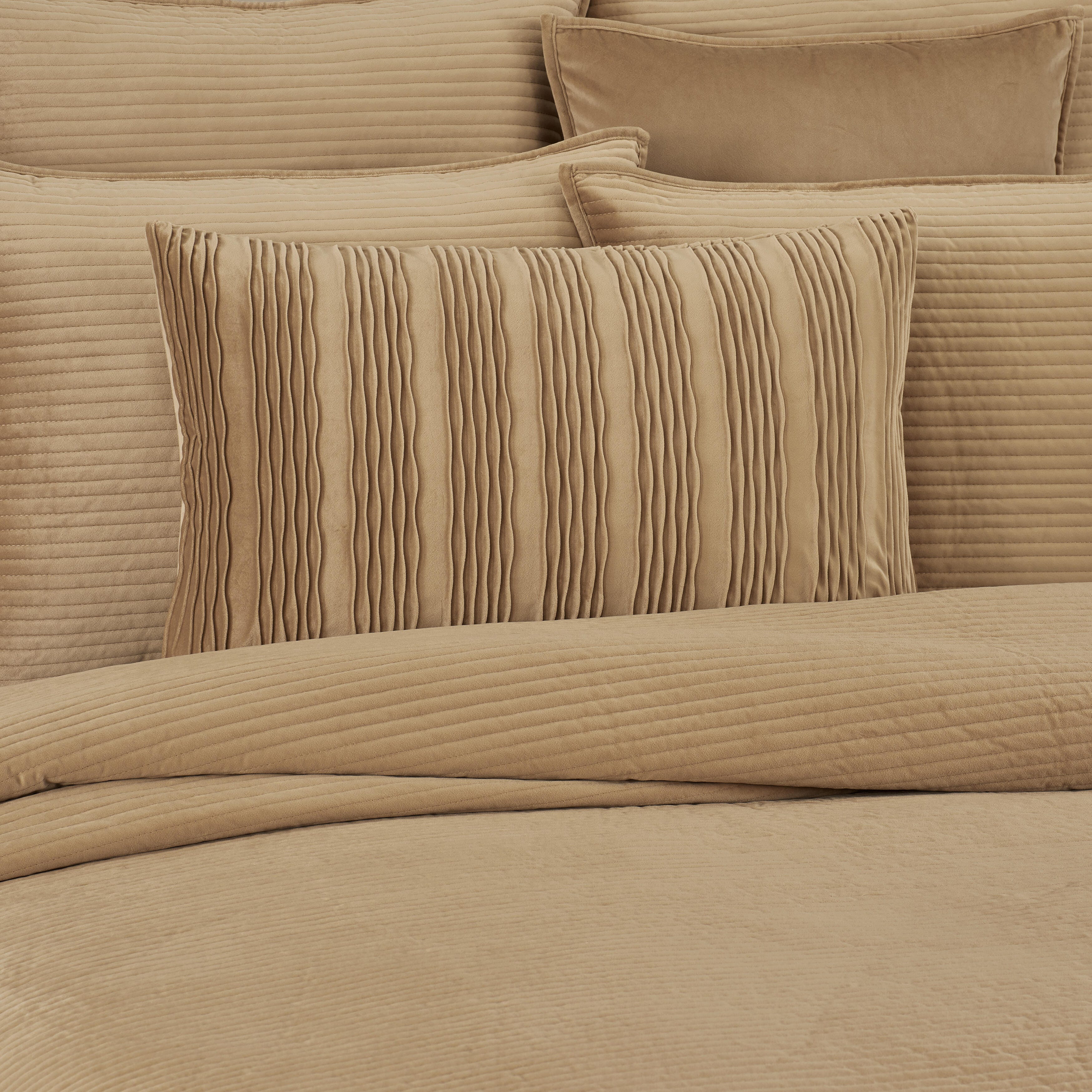 J.Queen New York Townsend Wave Pillow Lumbar Decorative Throw Pillow Cover, Gold, rollover
