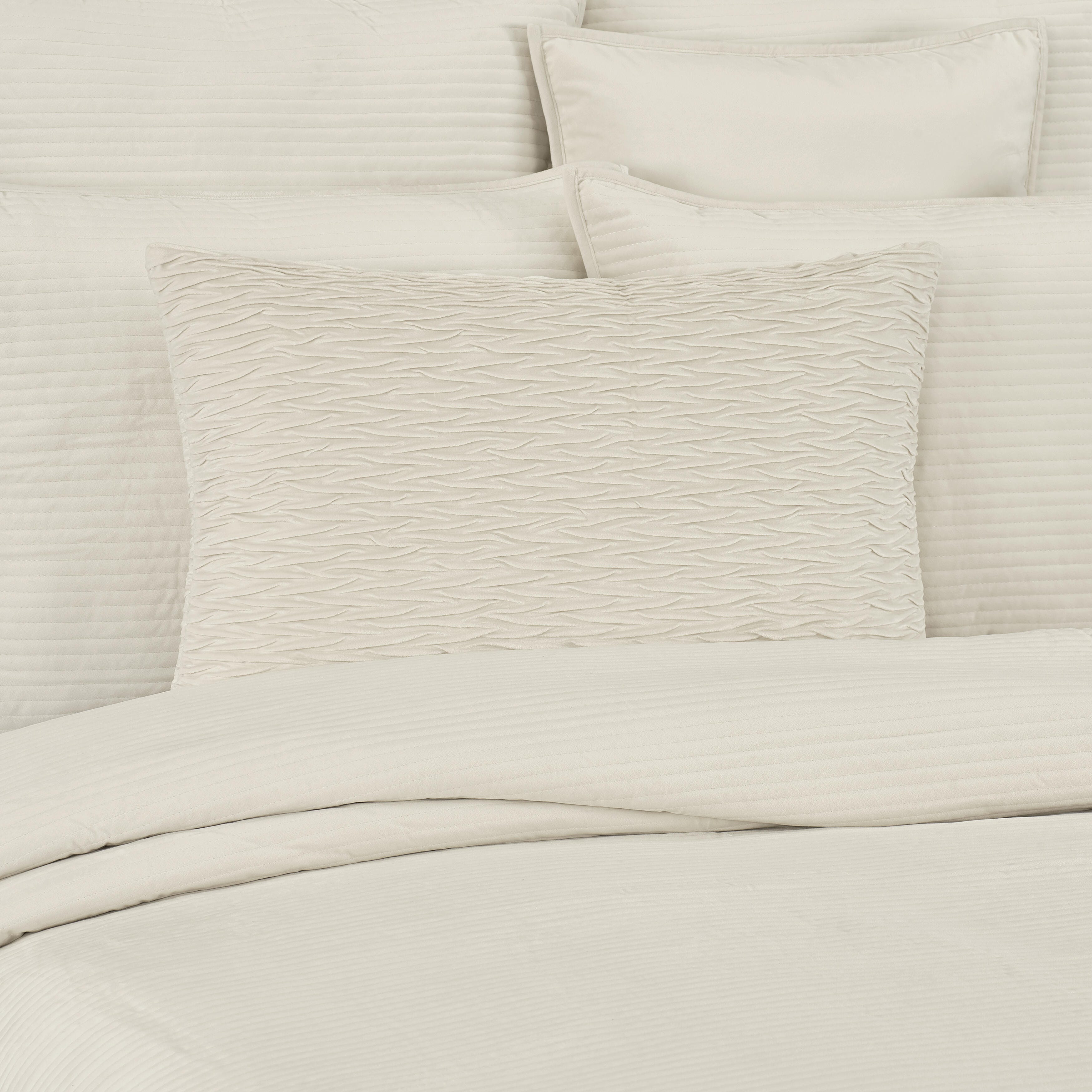 J.Queen New York Townsend Ripple Pillow Lumbar Decorative Throw Pillow Cover, Ivory, rollover