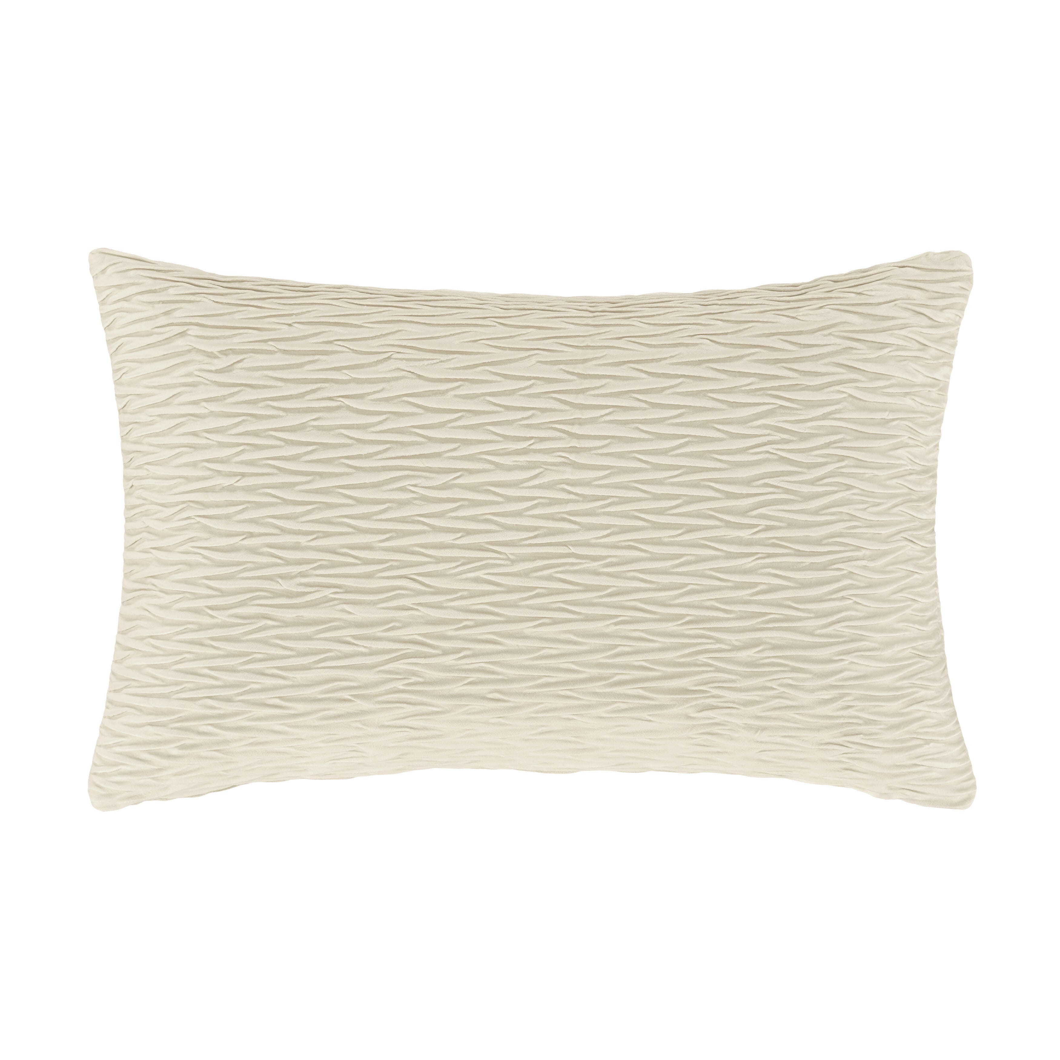 J.Queen New York Townsend Ripple Pillow Lumbar Decorative Throw Pillow Cover, Ivory, large