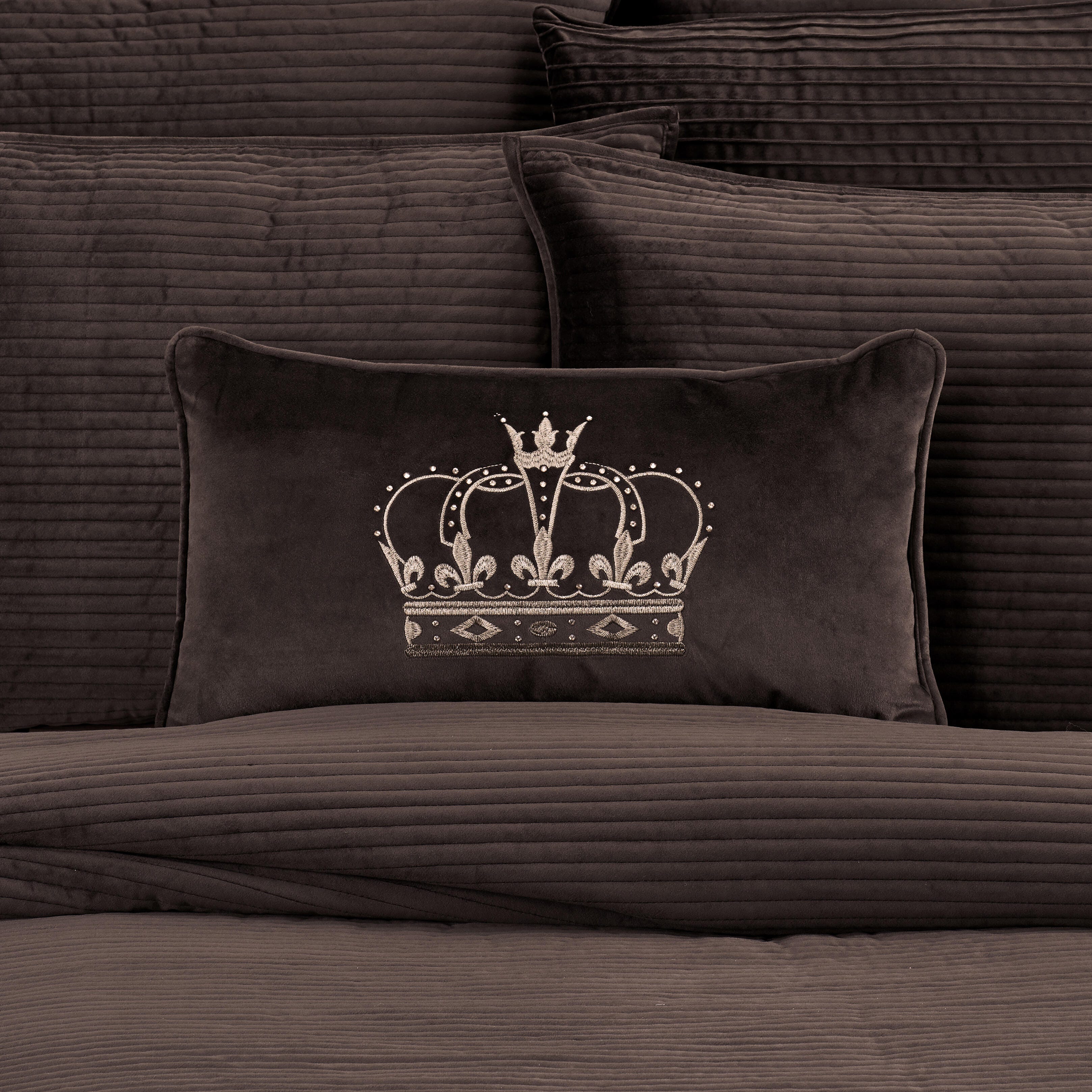 J.Queen New York Townsend Pillow Crown Boudoir, Mink, rollover