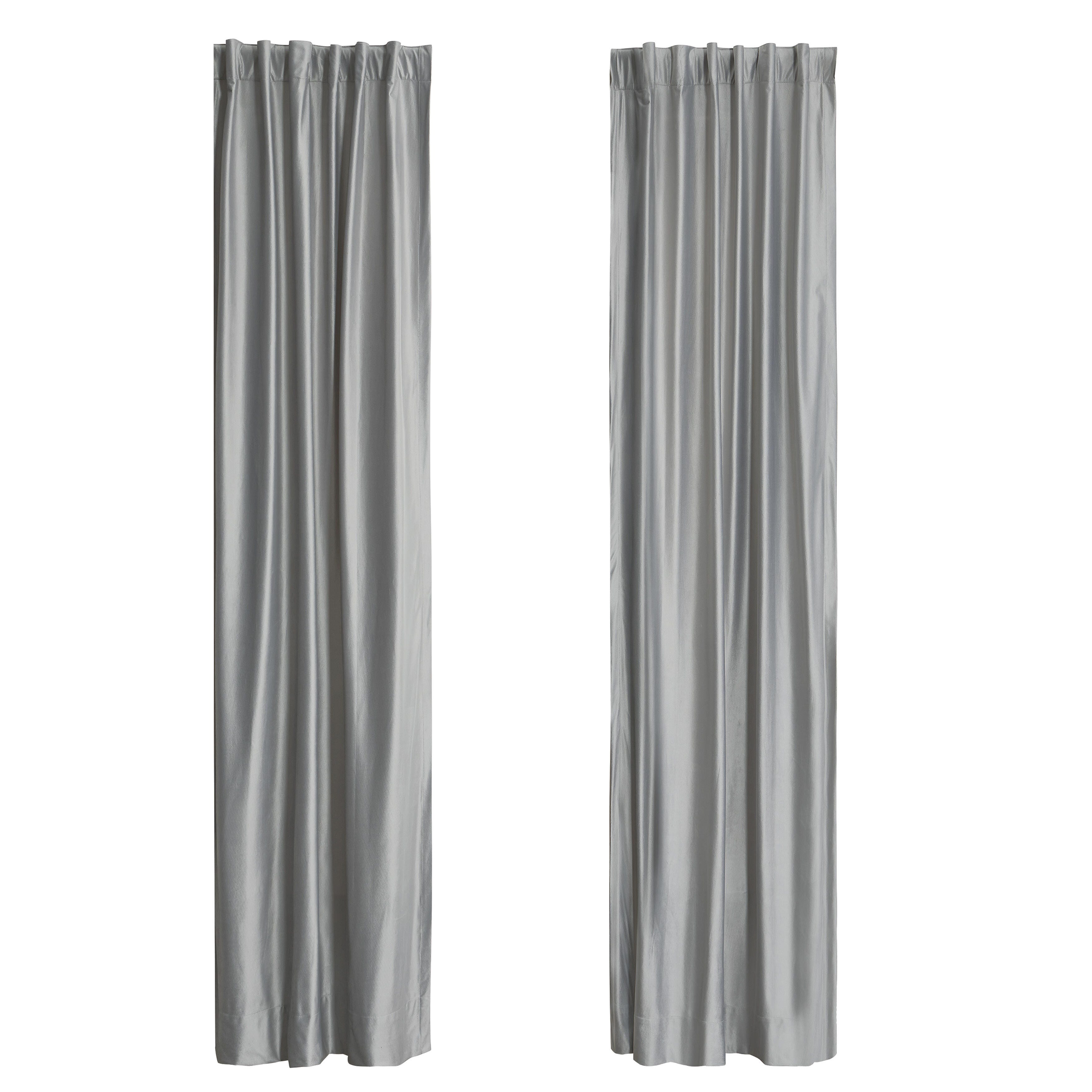 Oscar Oliver Valencia 84" Window Panel Pair, Silver, large