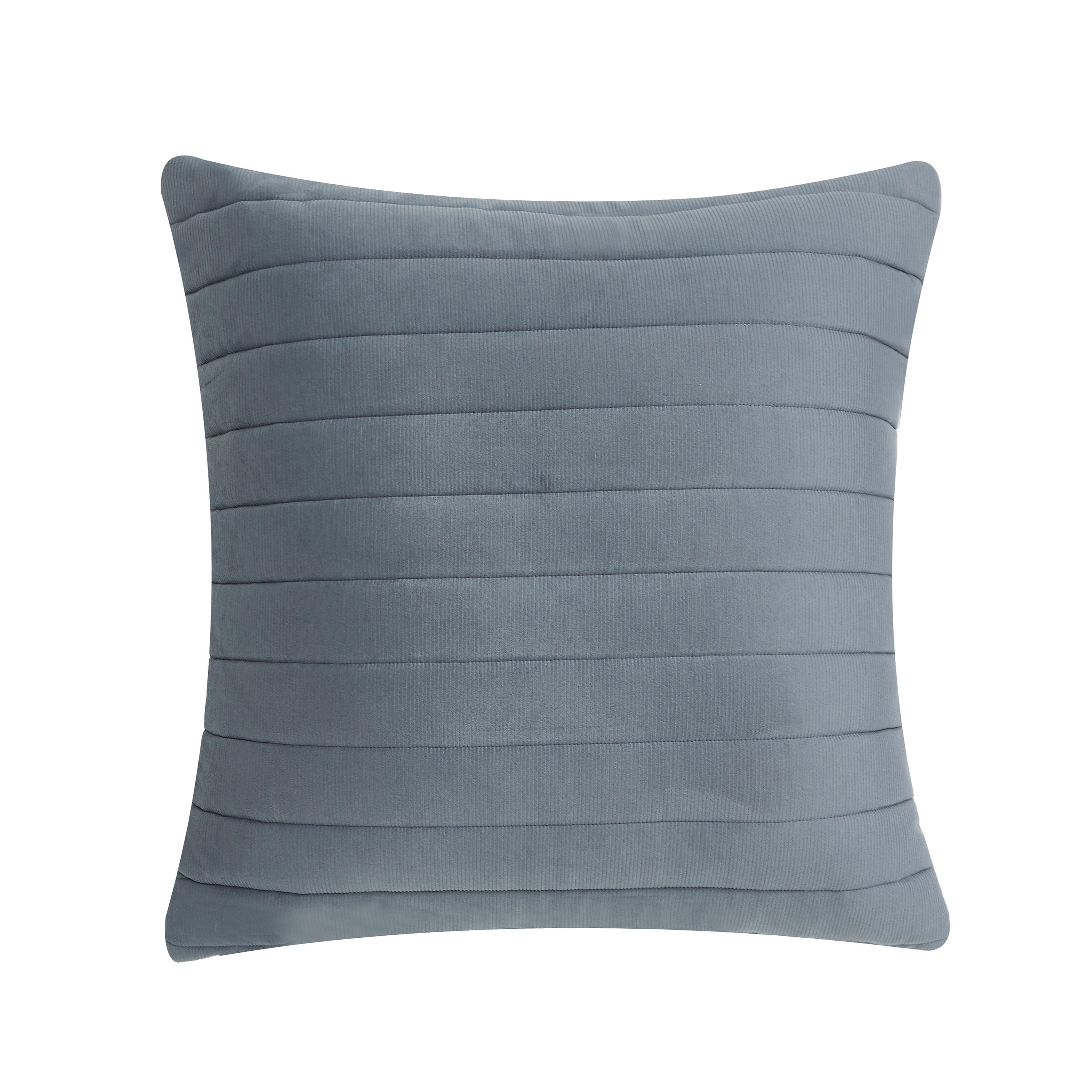 Oscar Oliver Valencia 20" Square Quilted Decorative Throw Pillow, Steel Blue, large