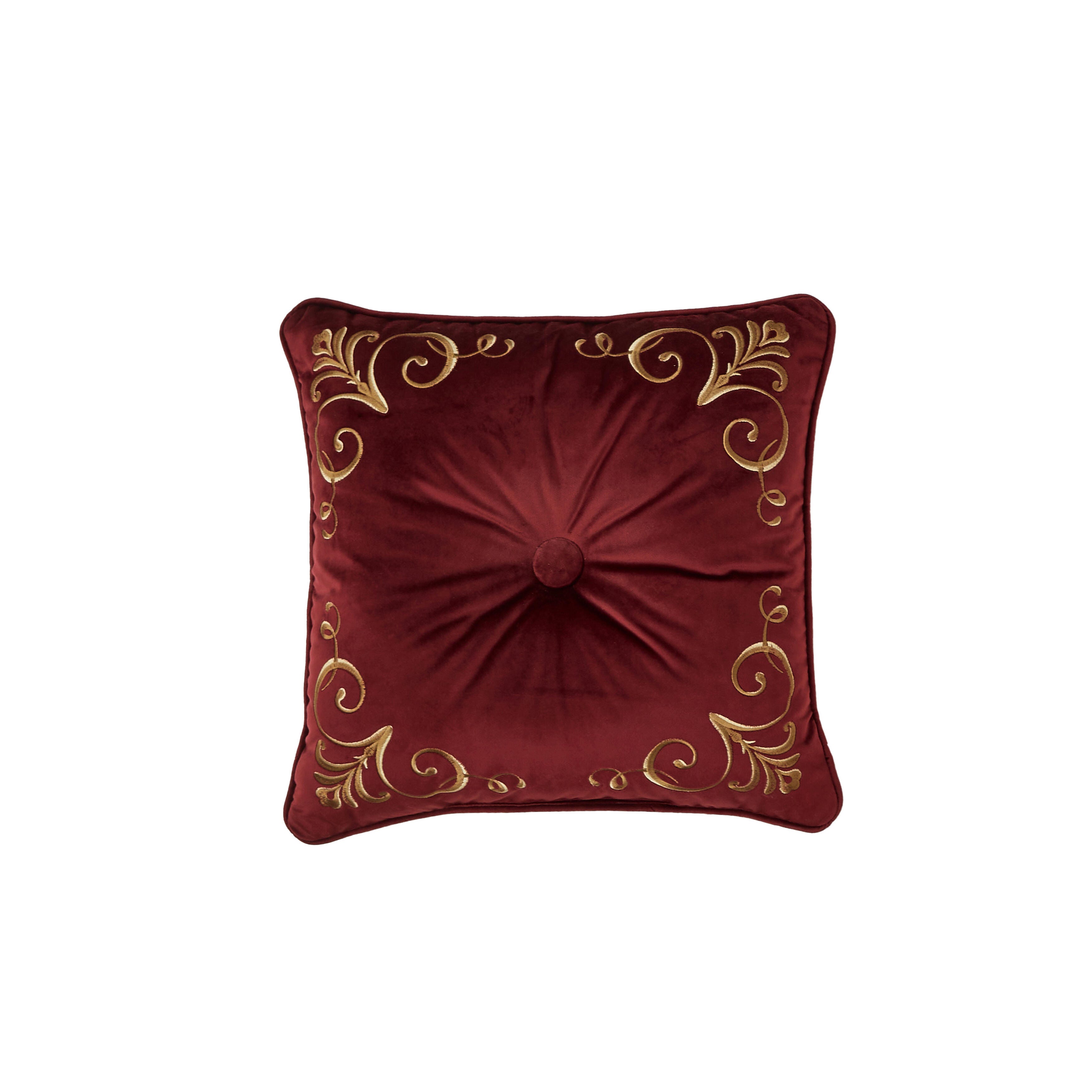 Five Queens Court Bordeaux 18" Square Decorative Throw Pillow, , large