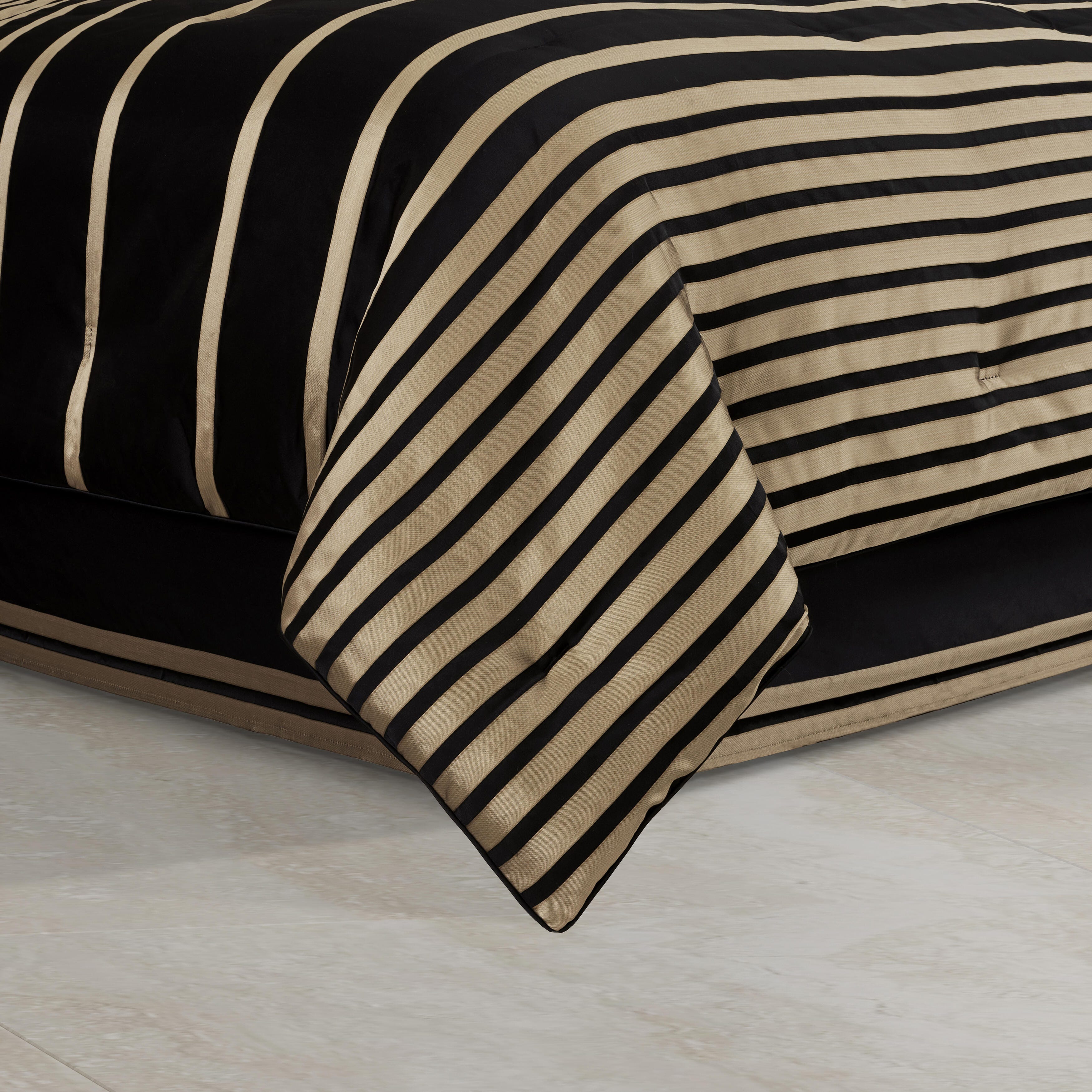 J.Queen New York Calvari  Queen 2 Piece Comforter Set, Black, large