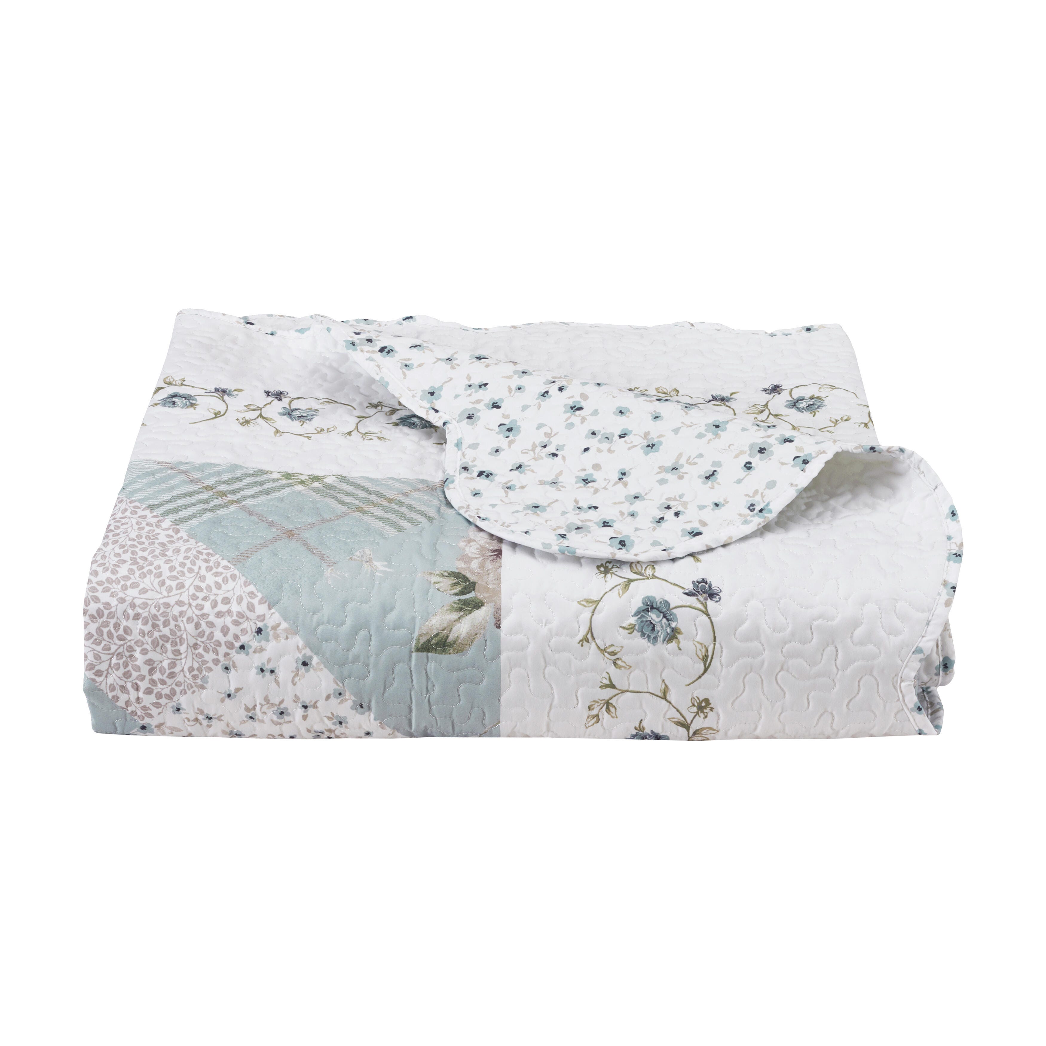 Royal Court Bungalow Full/Queen 3 Piece Quilt Set, Spa, rollover