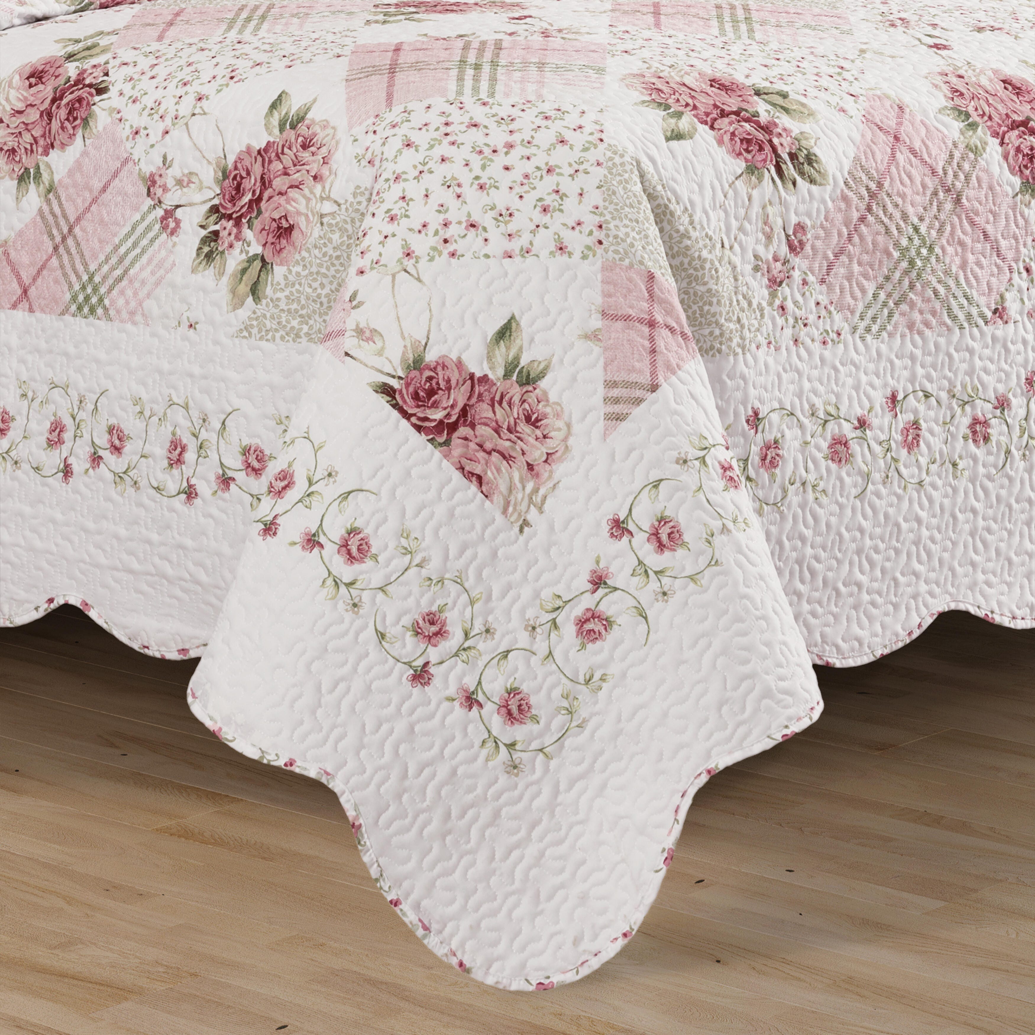Royal Court Bungalow Twin/Twin XL  2 Piece Quilt Set, Rose, large