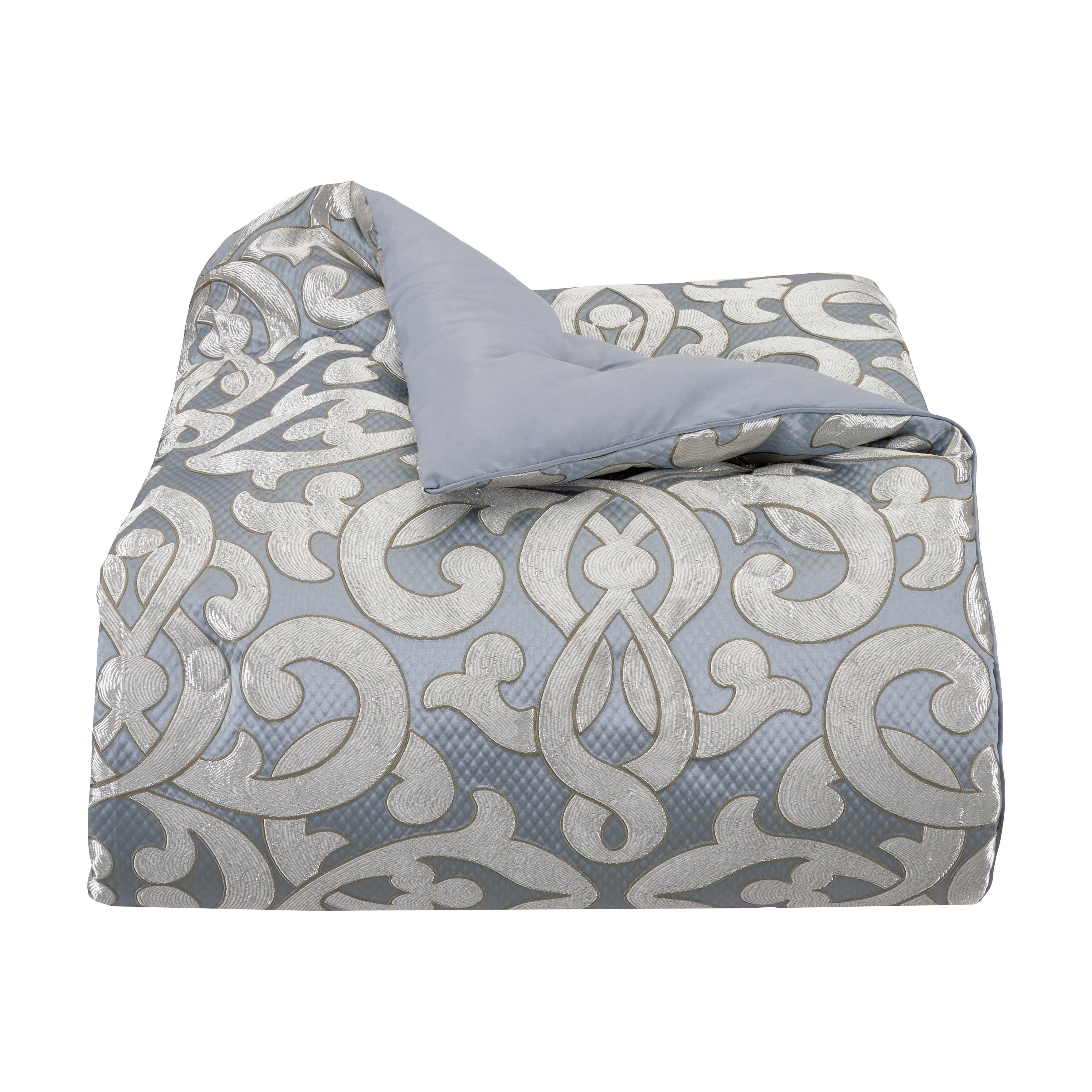 J.Queen New York Barocco California King 2 Piece Comforter Set, Sterling, large