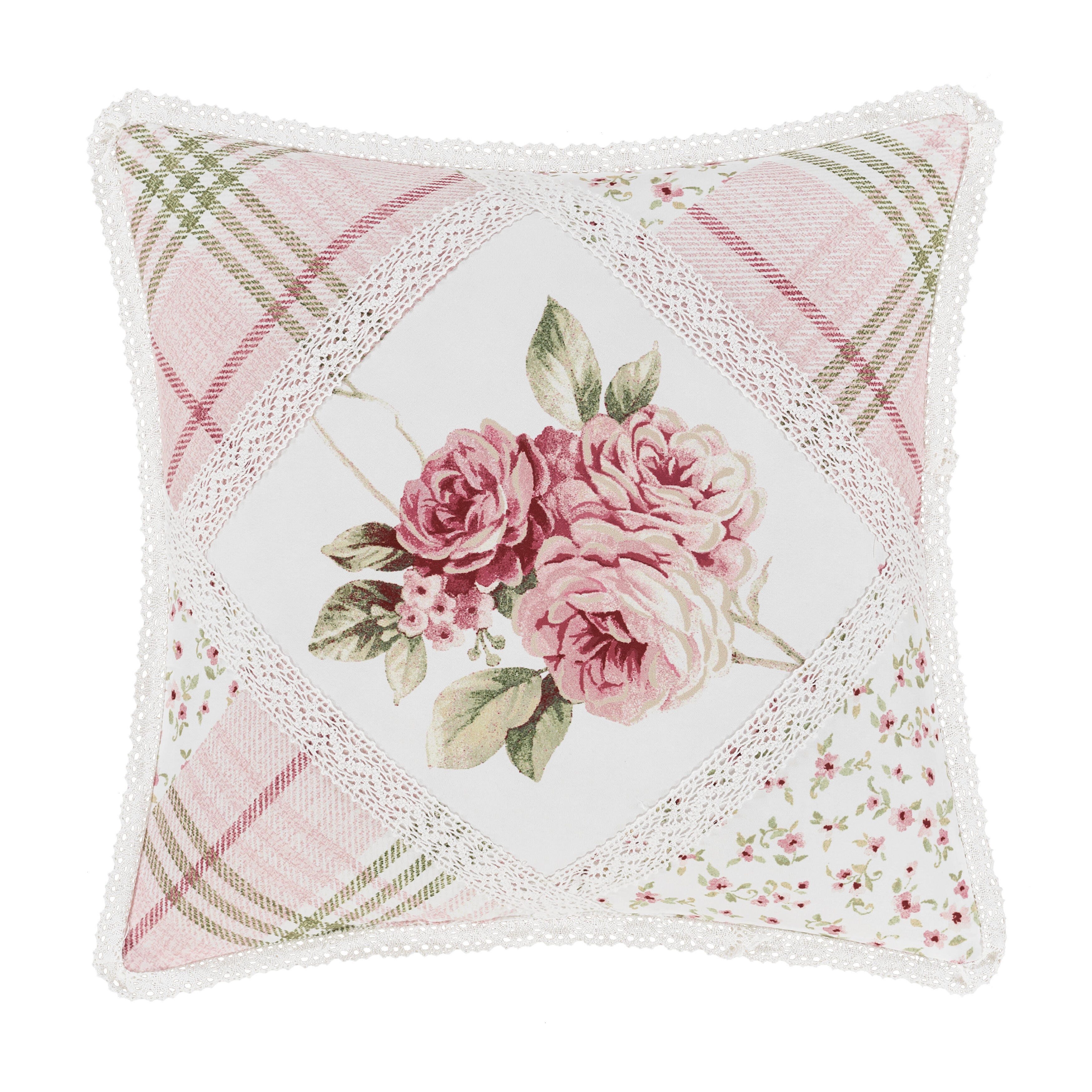 Royal Court Bungalow 16" Square Decorative Throw Pillow, Rose, large