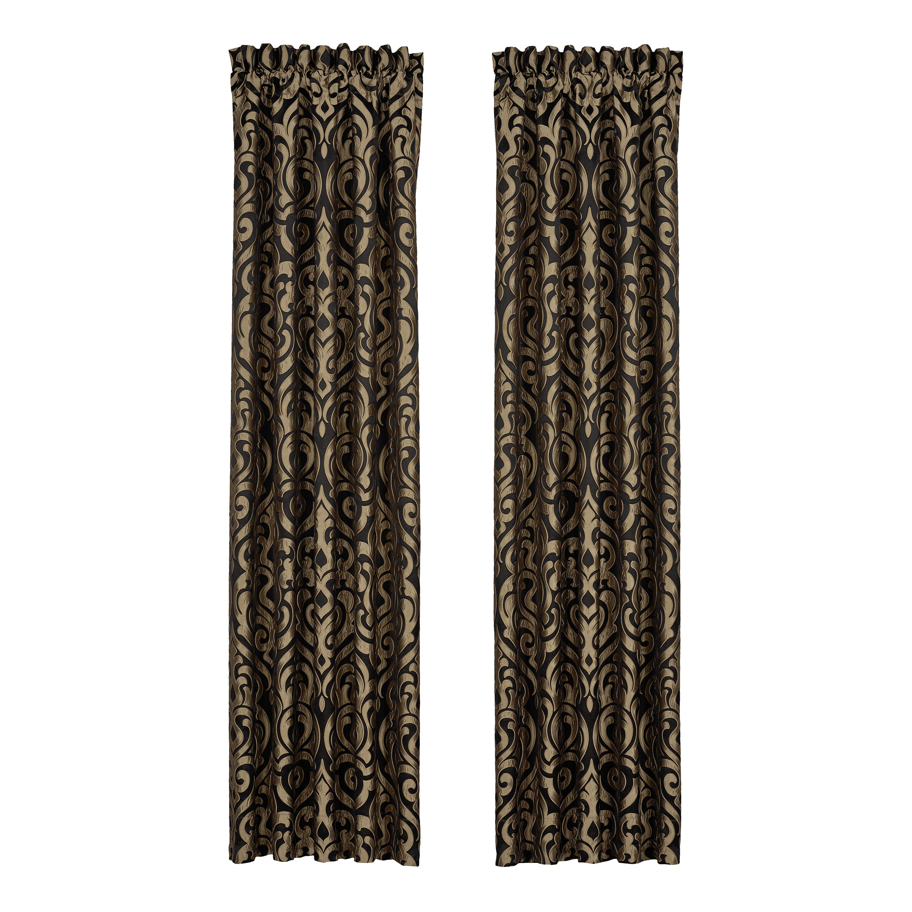 J.Queen New York Bolero  84" Window Panel Pair, Black, large