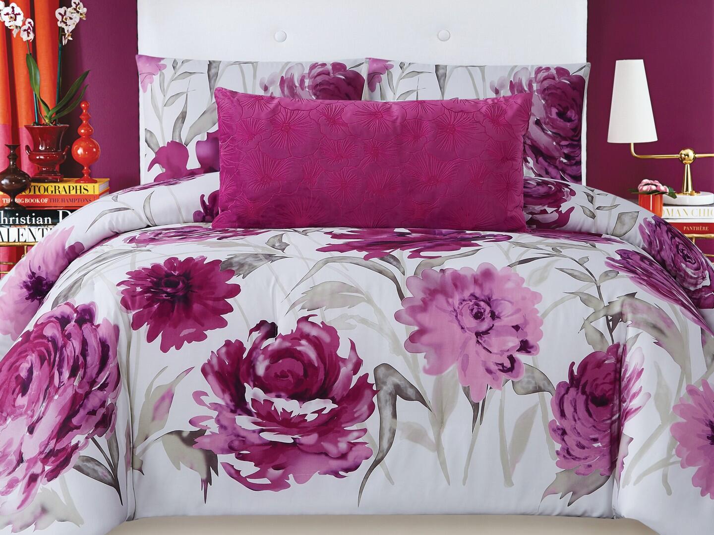 Christian Siriano NY Remy Floral 3 Piece Full/Queen Duvet Cover Set, Multi, large