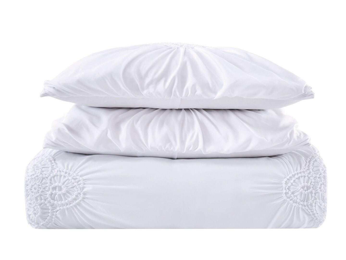 Christian Siriano NY Georgia 3 Piece King Duvet Cover Set, White, large