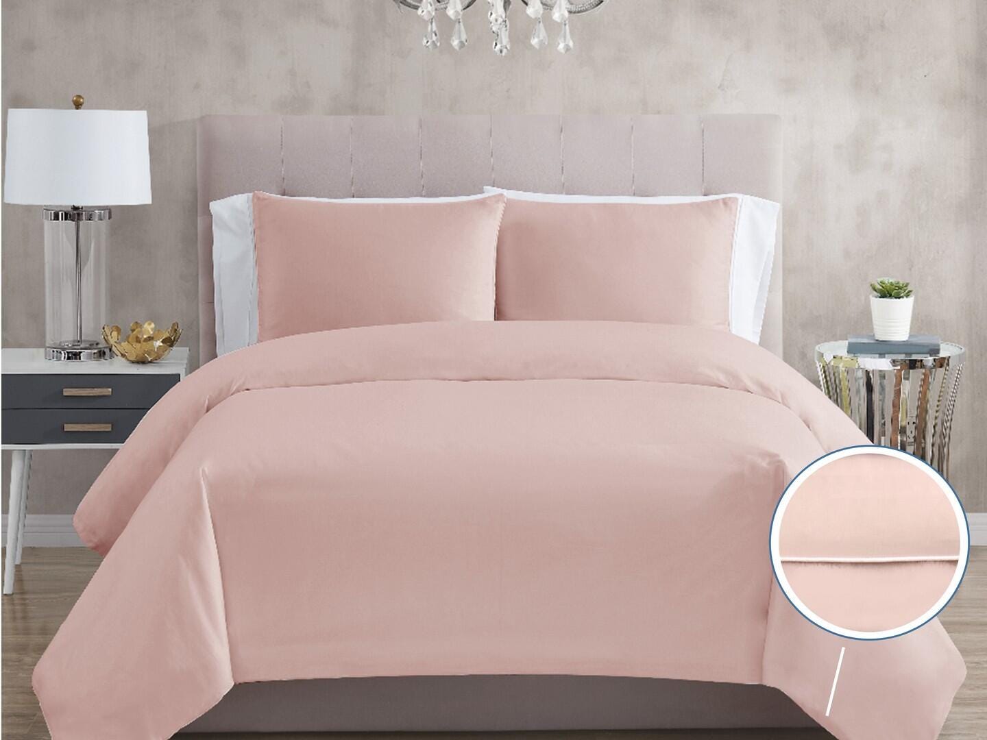 Christian Siriano NY 3 Piece King Duvet Set, Blush, rollover