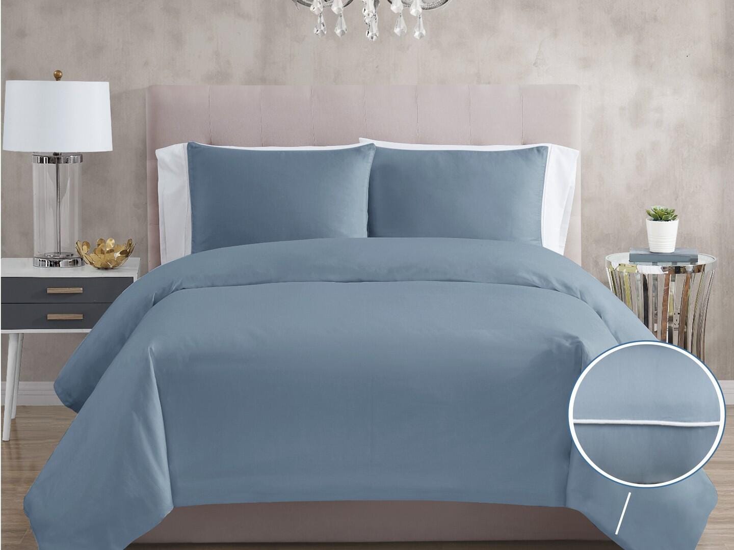 Christian Siriano NY 3 Piece Full/Queen Duvet Set, Blue, large