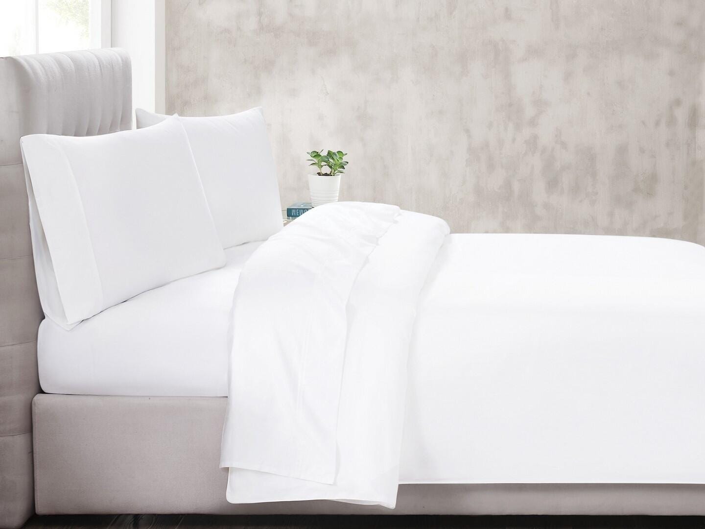 Christian Siriano NY 4 Piece King Sheet Set, White, rollover