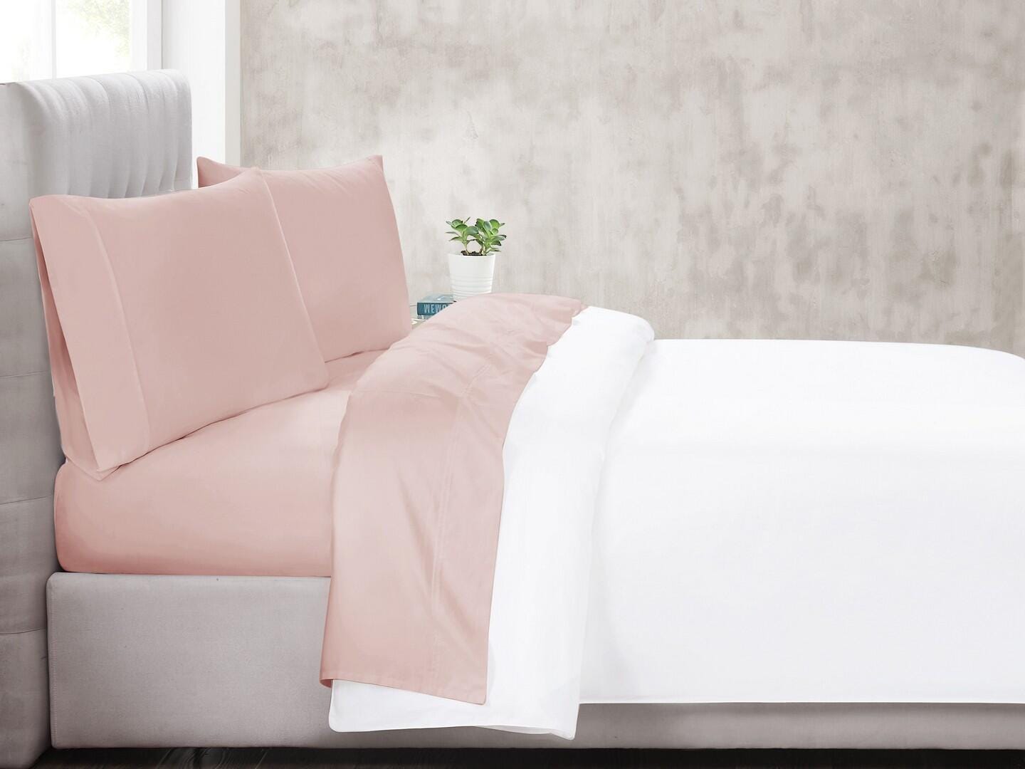 Christian Siriano NY 4 Piece King Sheet Set, Blush, rollover