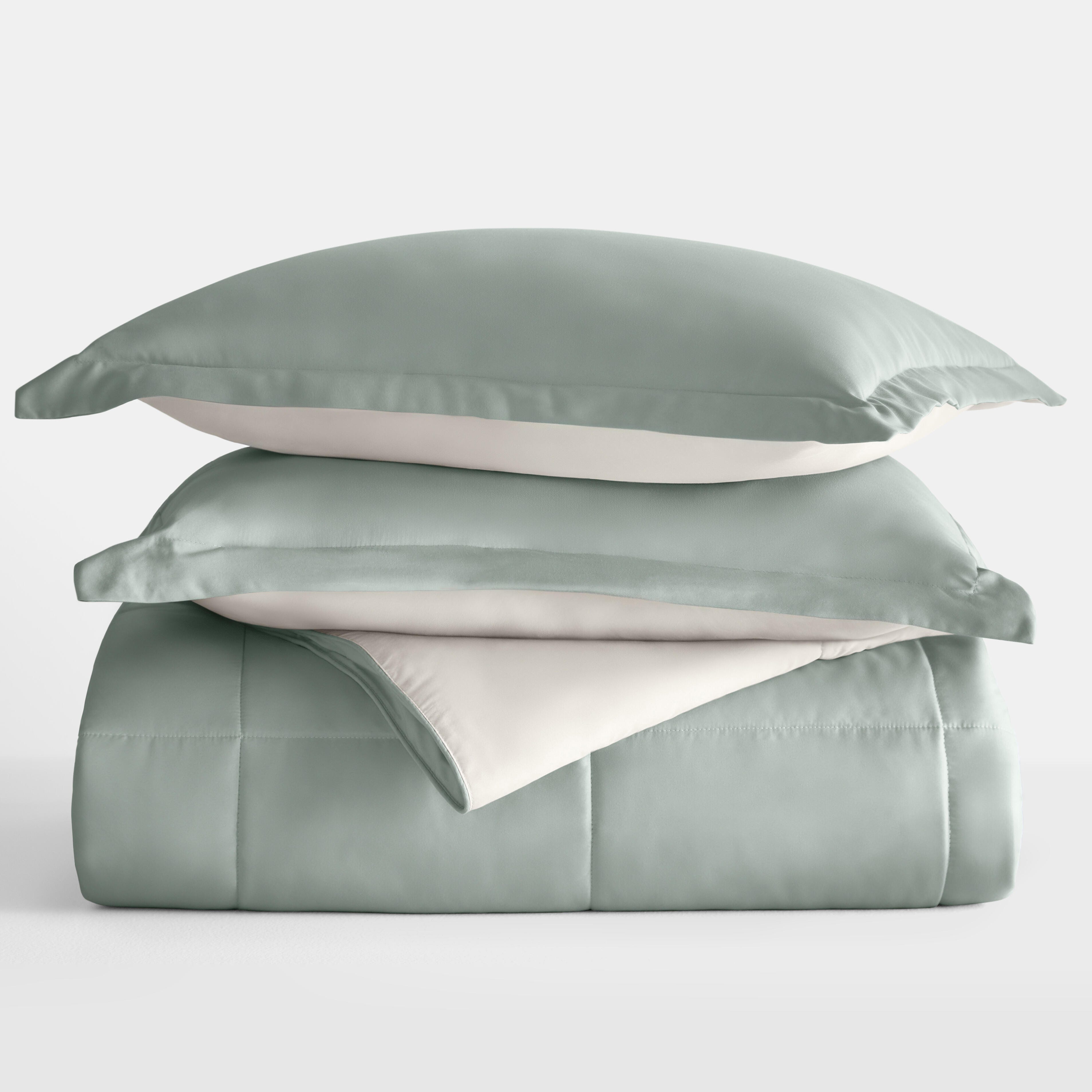 iEnjoy Home Full/Queen Solid Comforter Set, Eucalyptus, rollover