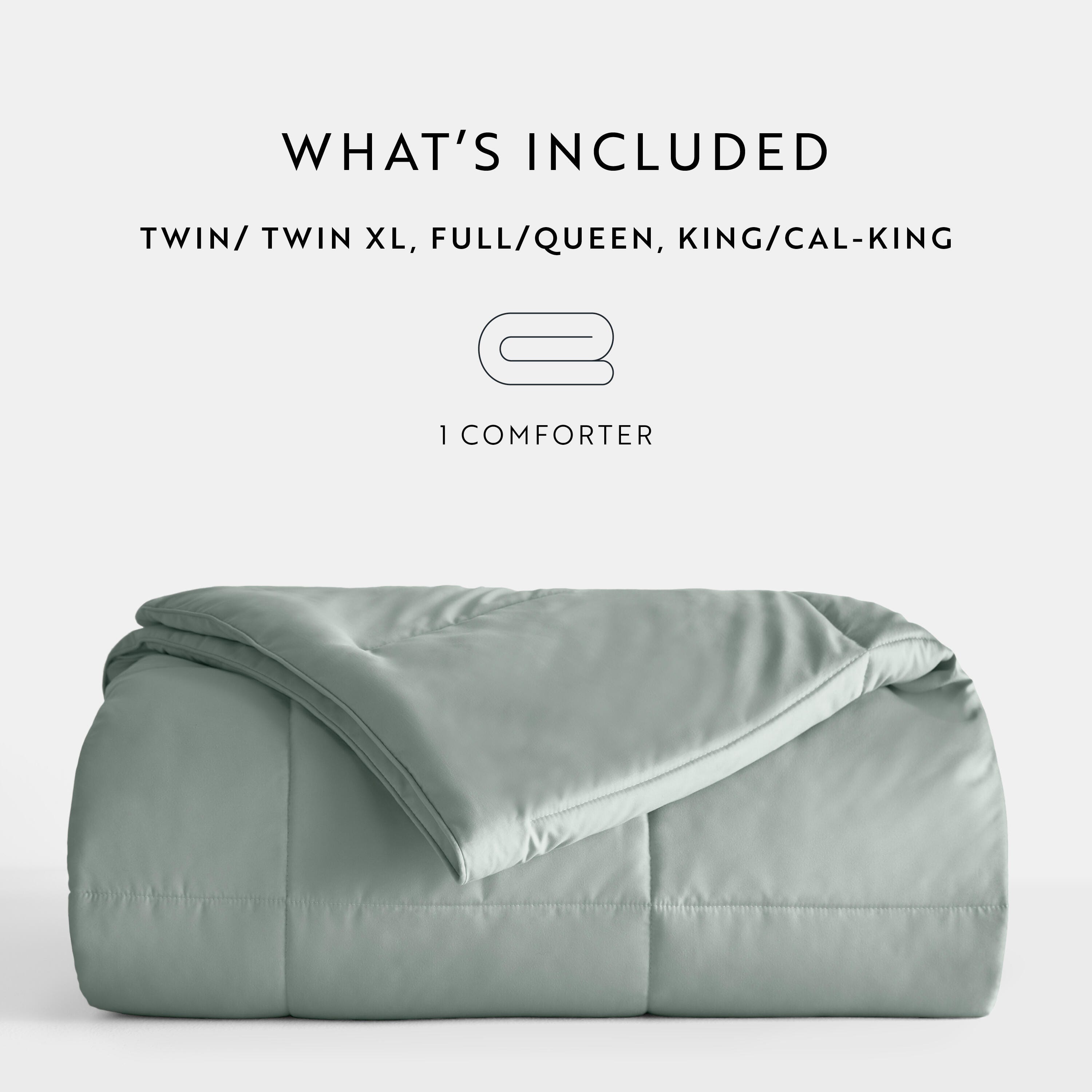 iEnjoy Home King/California King Solid Comforter Set, Eucalyptus, large