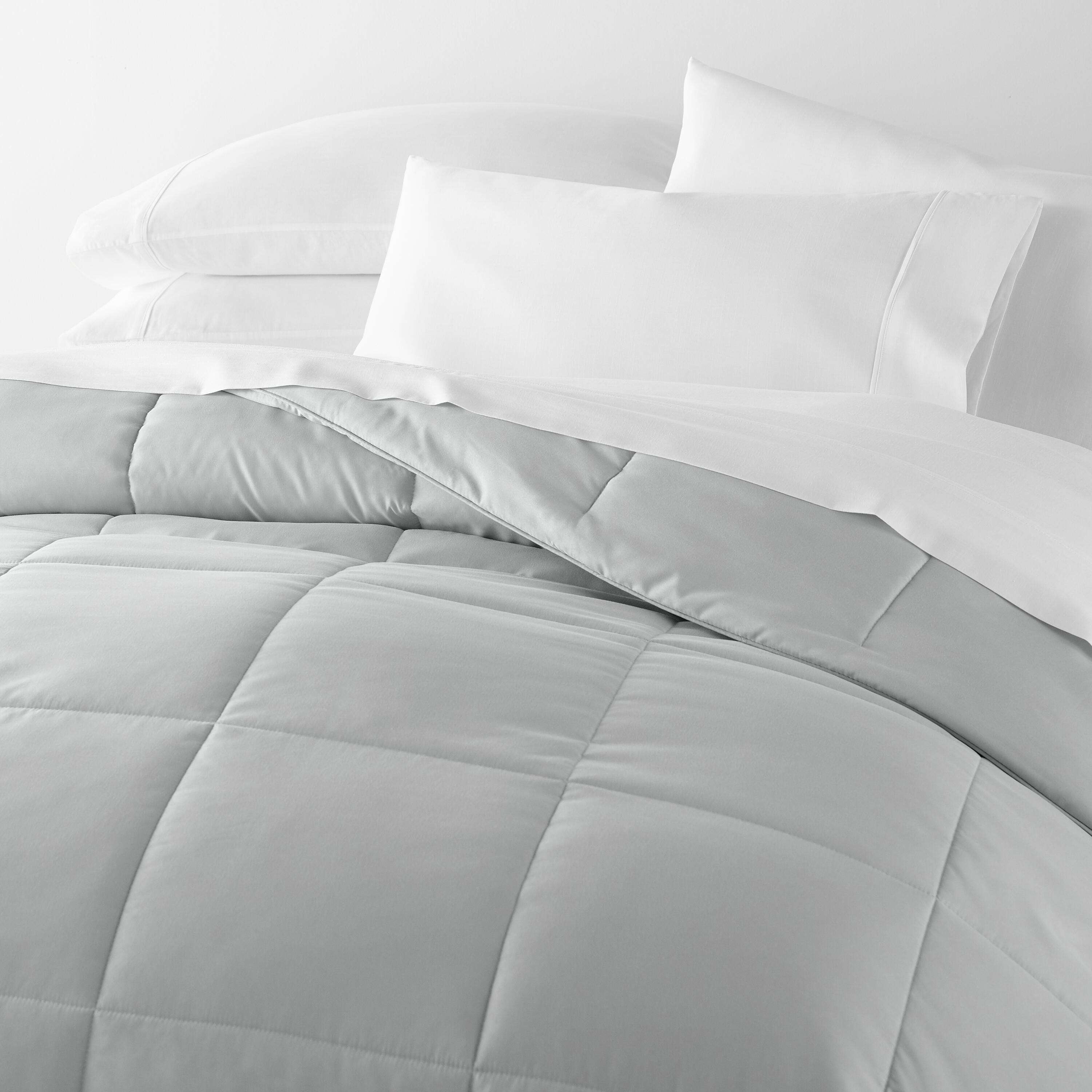 iEnjoy Home Twin/Twin XL Solid Comforter Set, Light Gray, large