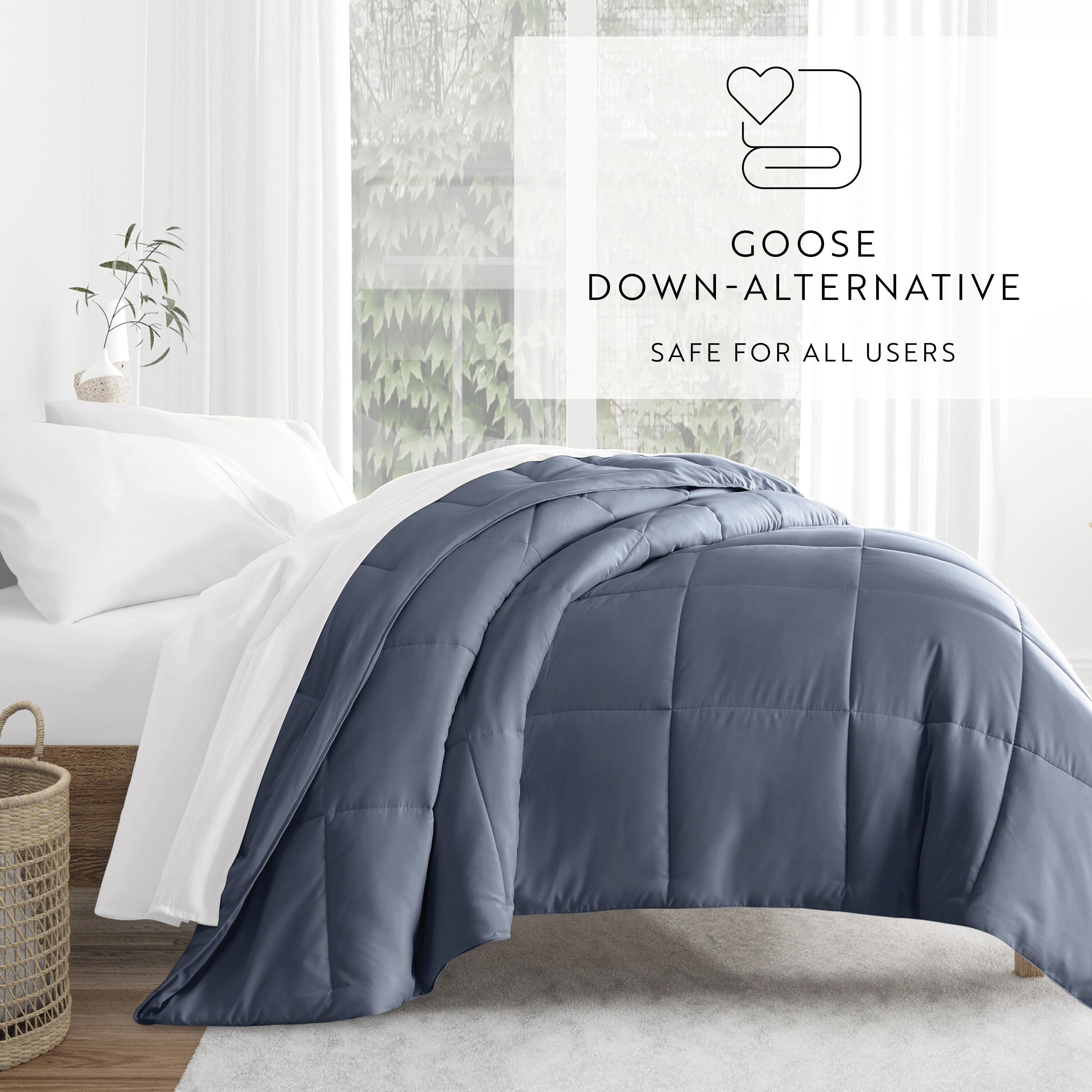 iEnjoy Home Full/Queen Solid Comforter Set, Stone, large