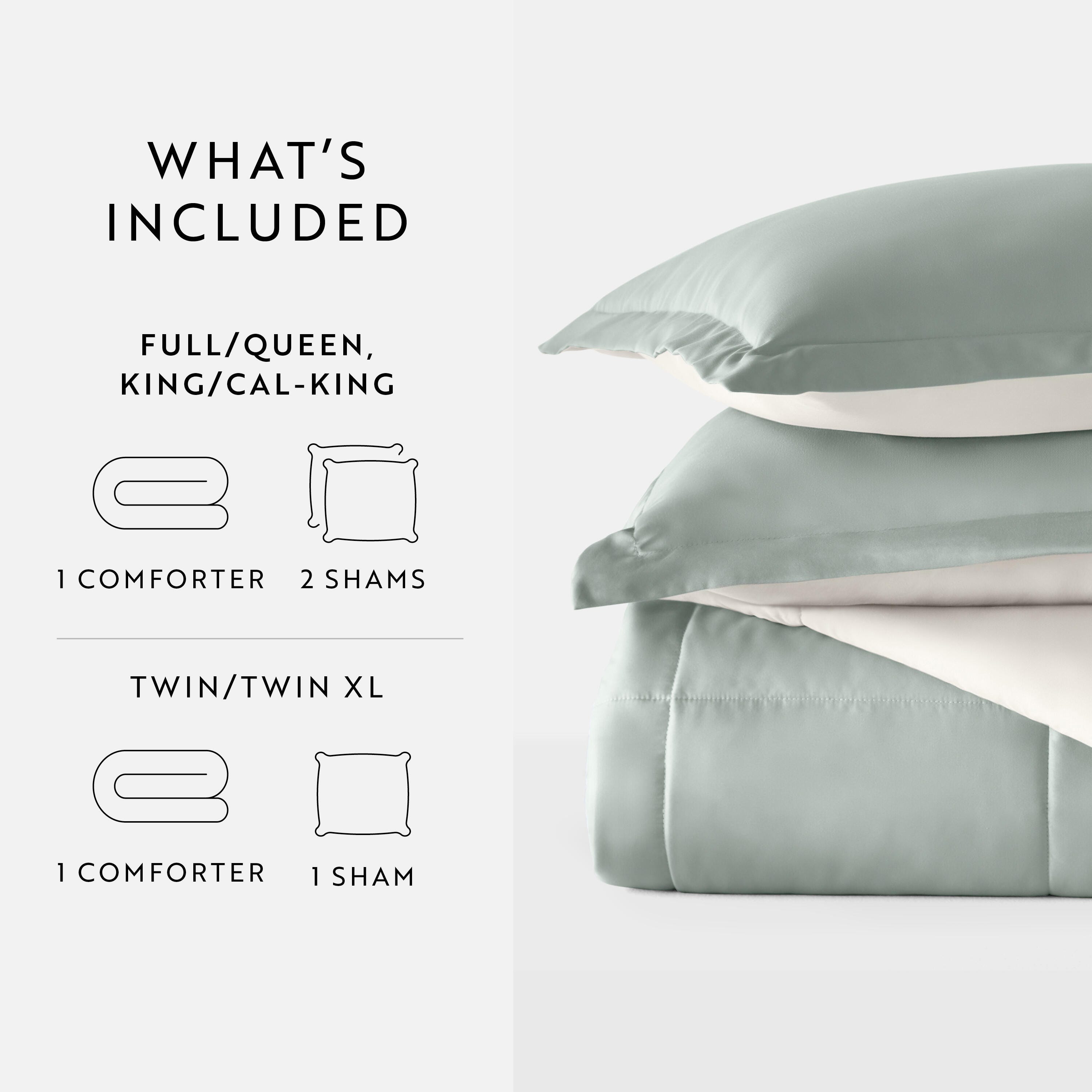 iEnjoy Home King/California King Comforter Set, Eucalyptus/Natural, large