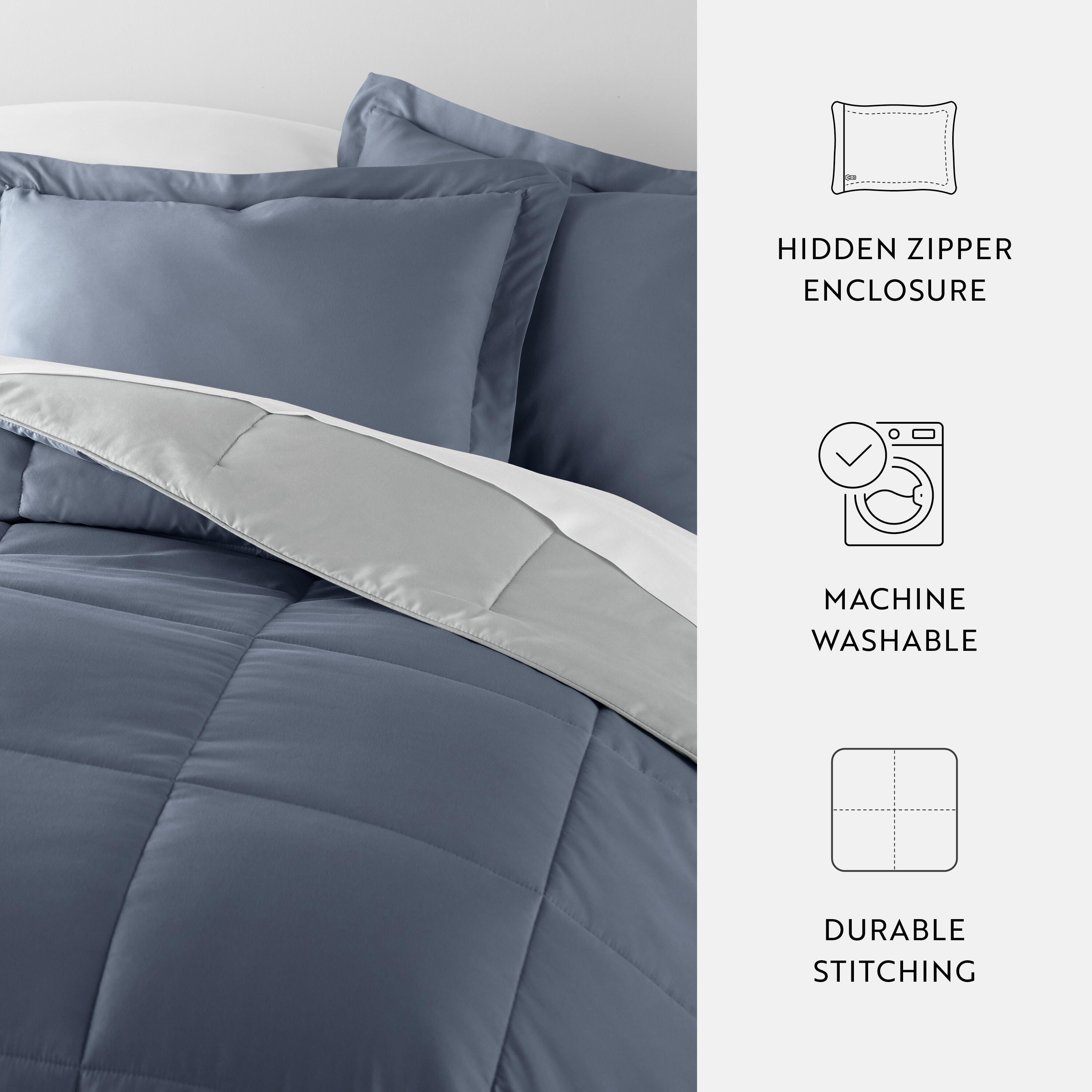 iEnjoy Home Twin/Twin XL Comforter Set, Stone/Light Gray, large