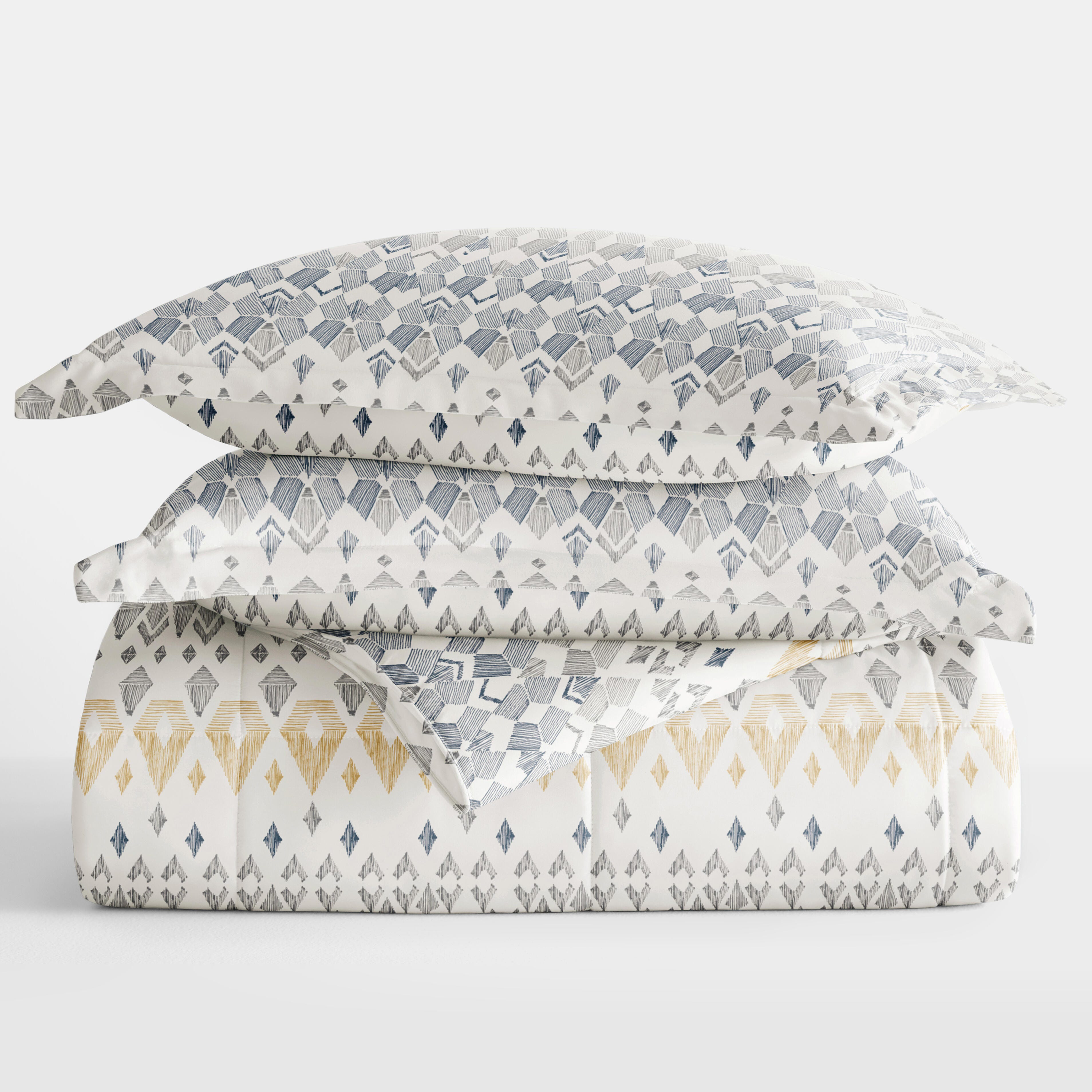 iEnjoy Home Mayan Stamp Twin/Twin XL Comforter Set, Gray, large