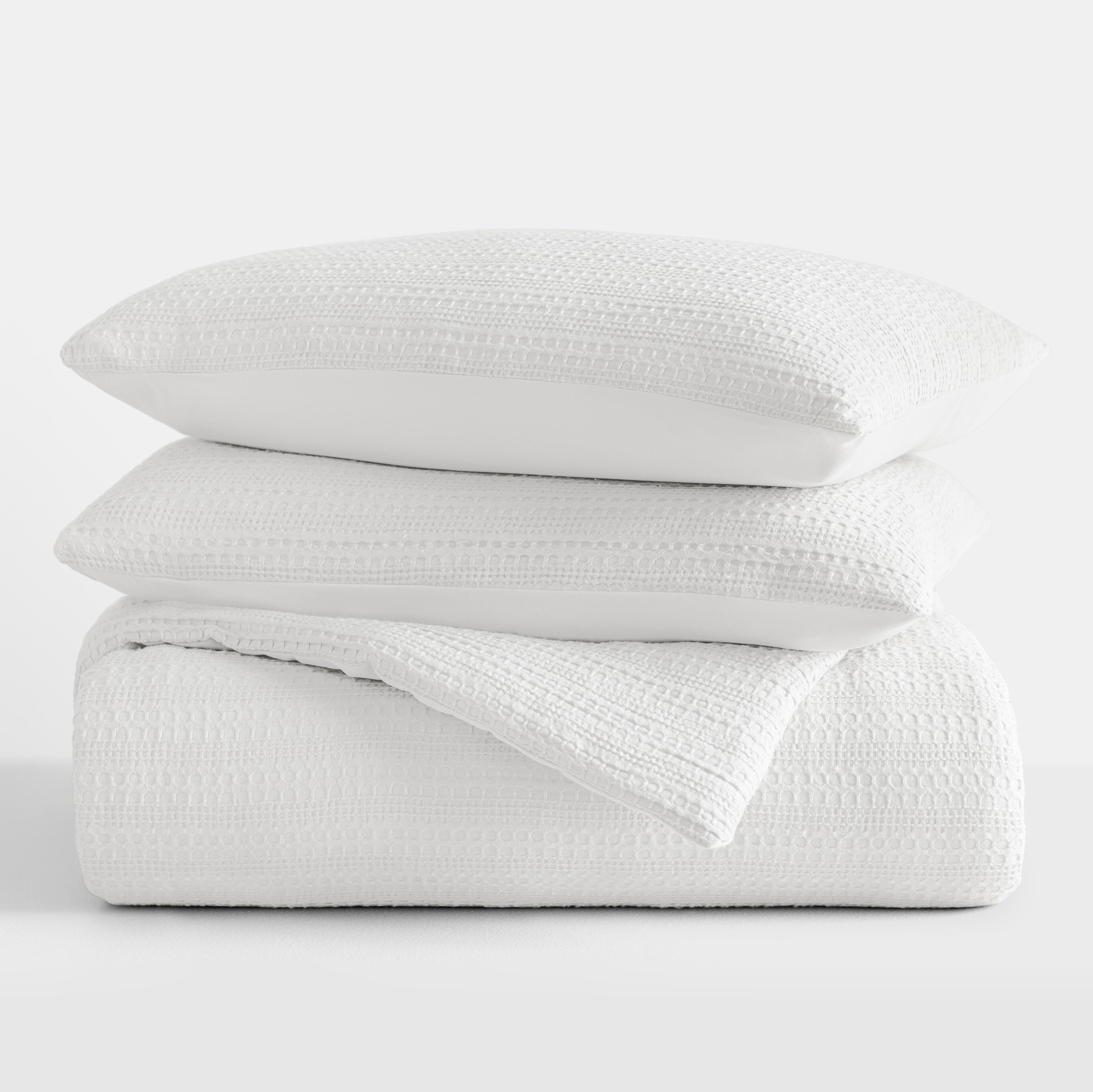 iEnjoy Home 3 Piece Twin/Twin XL Comforter Set, White, rollover
