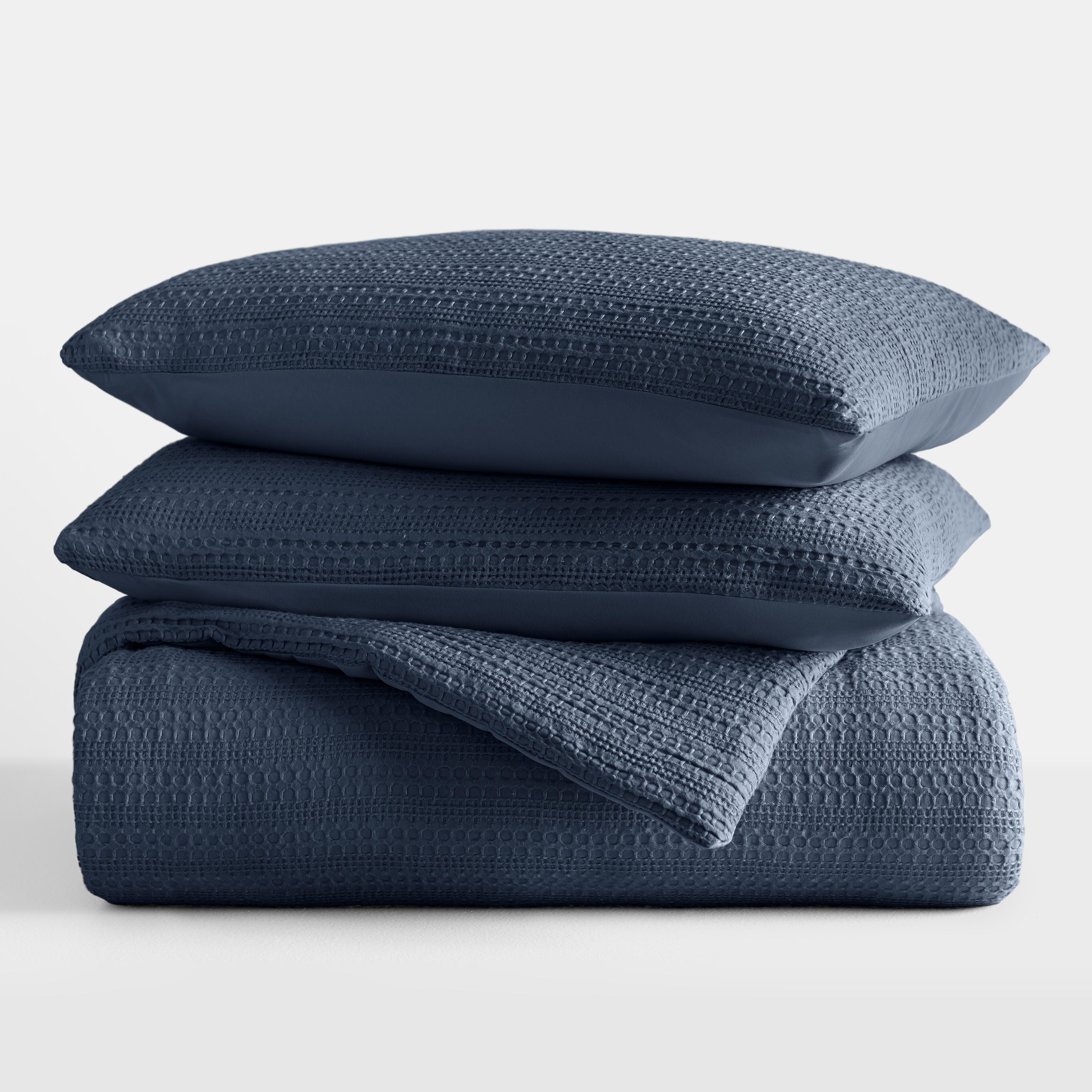iEnjoy Home 3 Piece King/California King Comforter Set, Navy, large