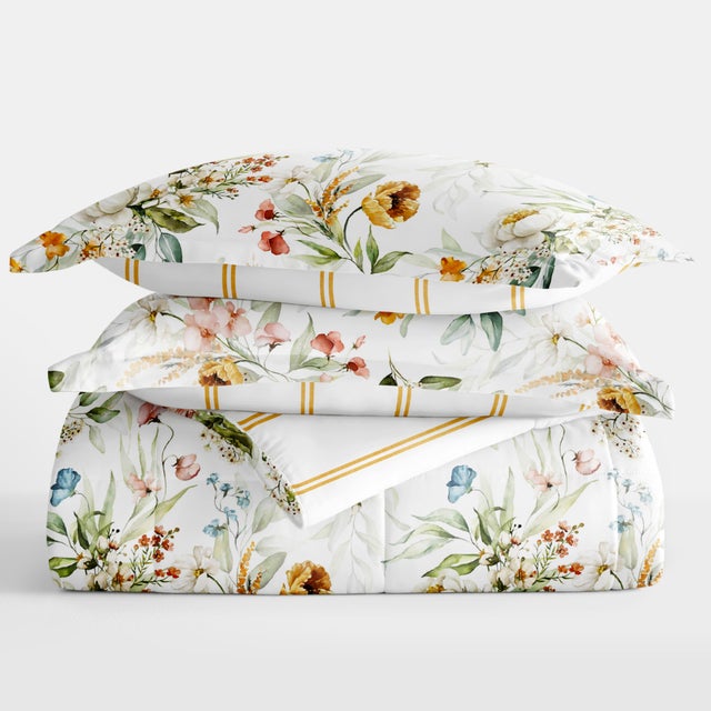 iEnjoy Home Chintz Floral Stripe Full/Queen Comforter Set