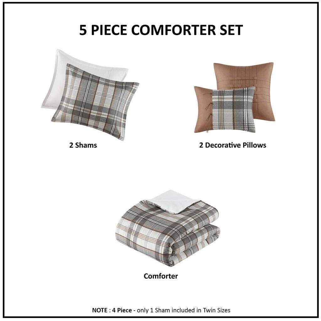 Intelligent Design Plaid Full/Queen Comforter Set, , large