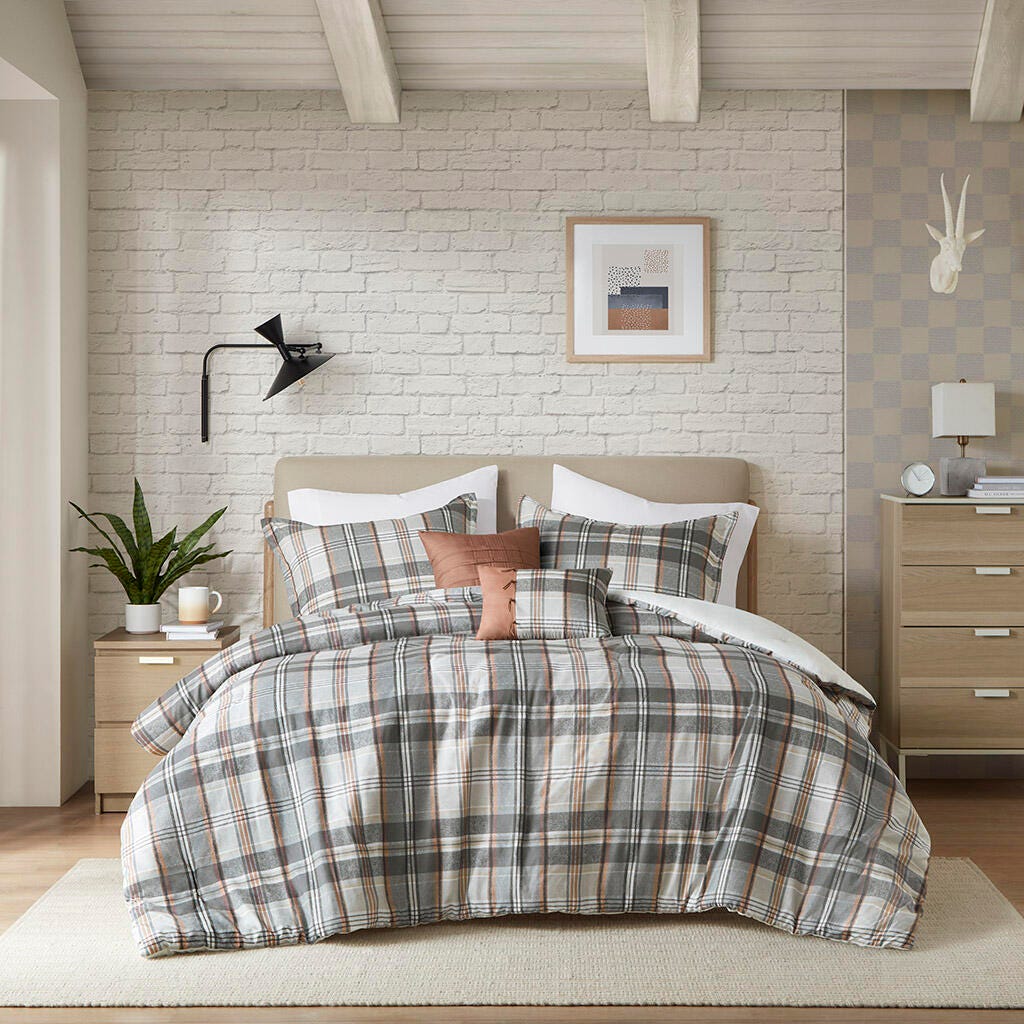 Intelligent Design Plaid Full/Queen Comforter Set, , large
