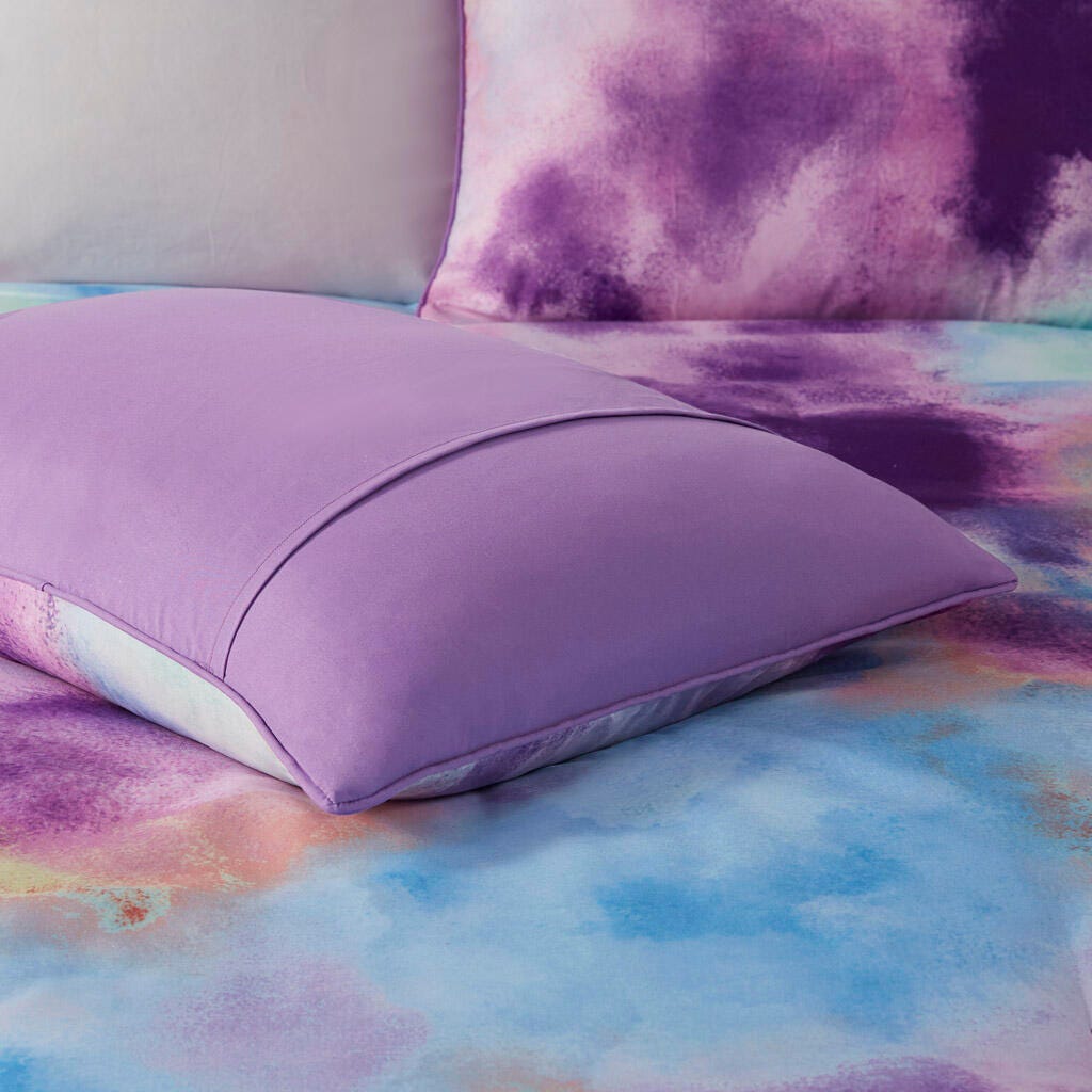 Intelligent Design Dye Printed Twin/Twin XL Comforter Set with Throw Pillow, Lavender, large