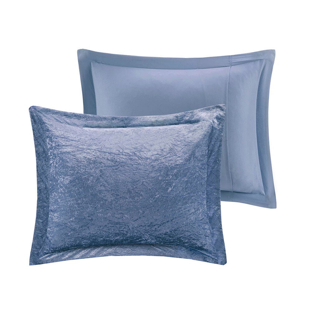 Intelligent Design Velvet Twin/Twin XL Comforter Set with Throw Pillow, Blue, large
