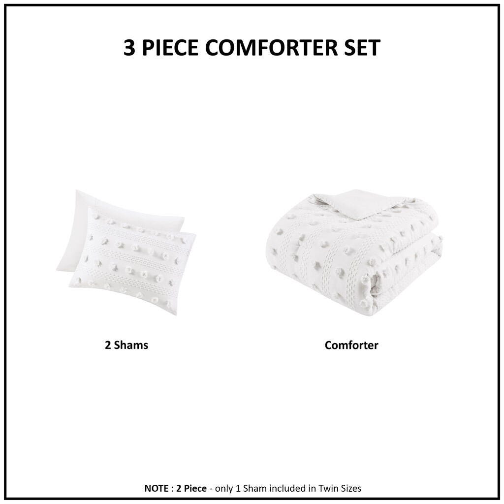 Intelligent Design Clip Jacquard Twin/Twin XL Comforter Set, Ivory, large