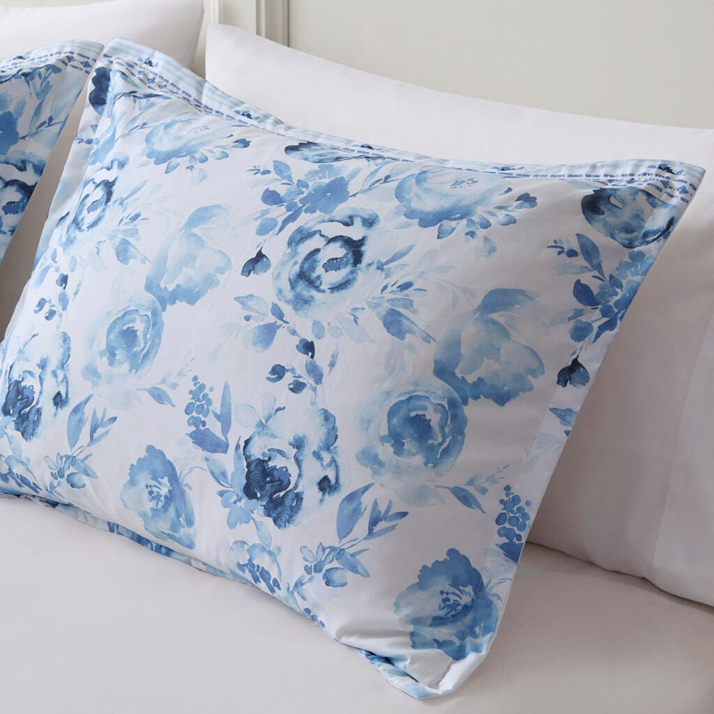 Intelligent Design Floral Striped Twin/Twin XL Comforter Set, Blue, large