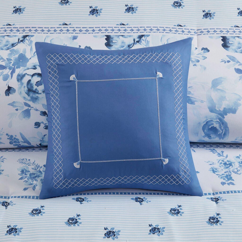 Intelligent Design Floral Striped Twin/Twin XL Comforter Set, Blue, large